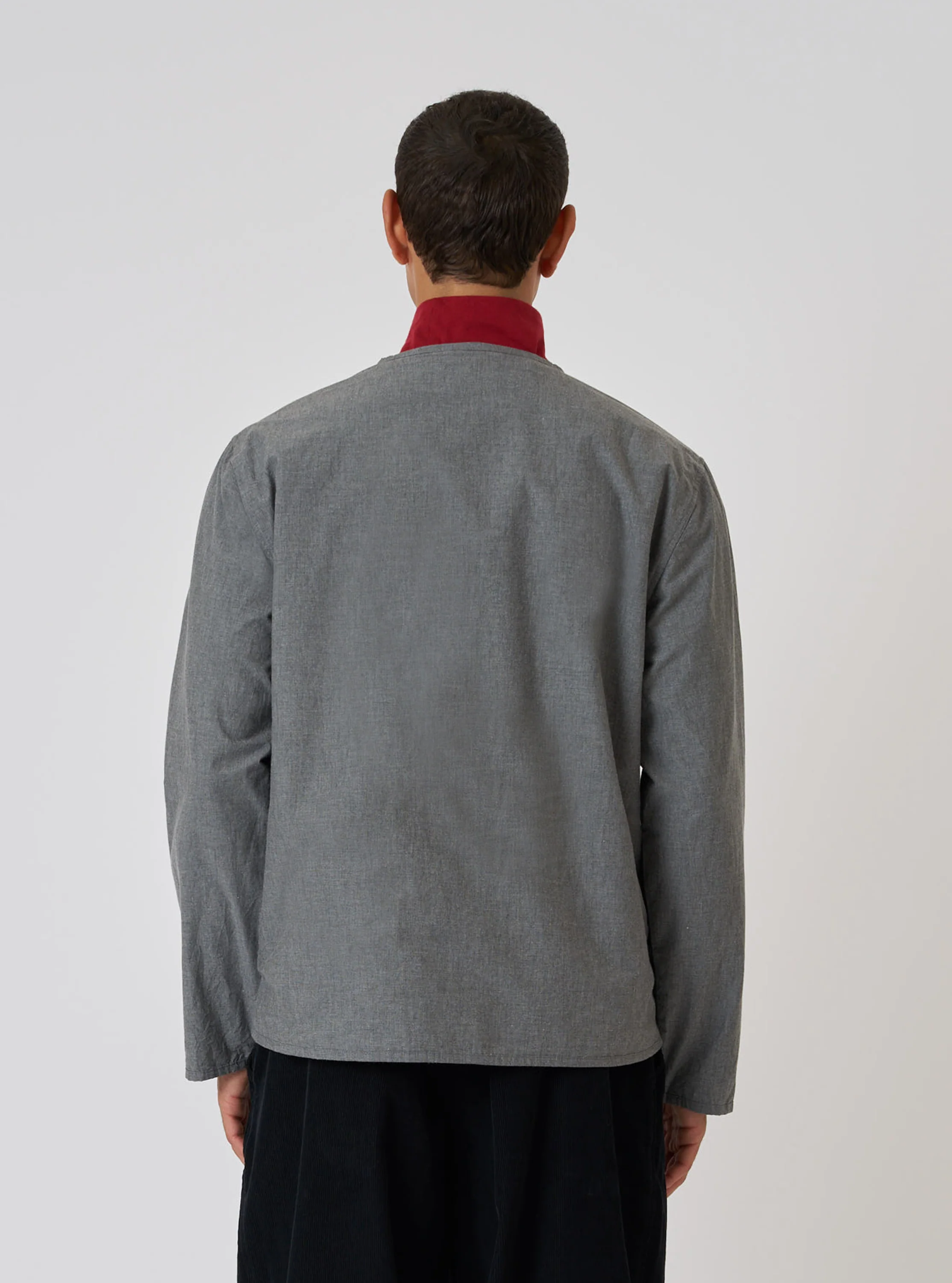 Charcoal Organic Chambray Parachute Liner Jacket - Image 3