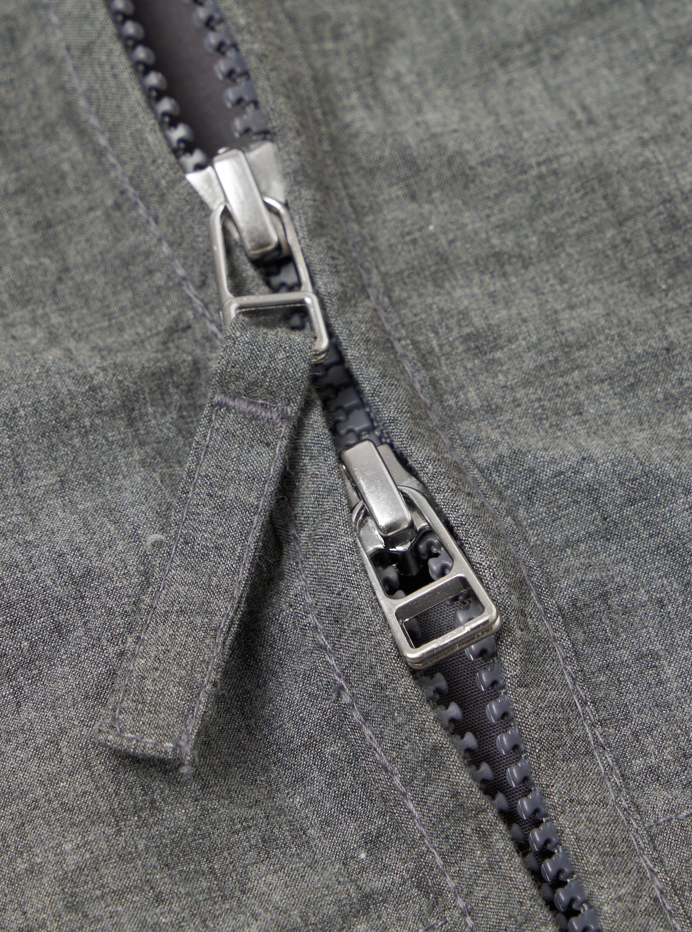 Charcoal Organic Chambray Parachute Liner Jacket - Image 6