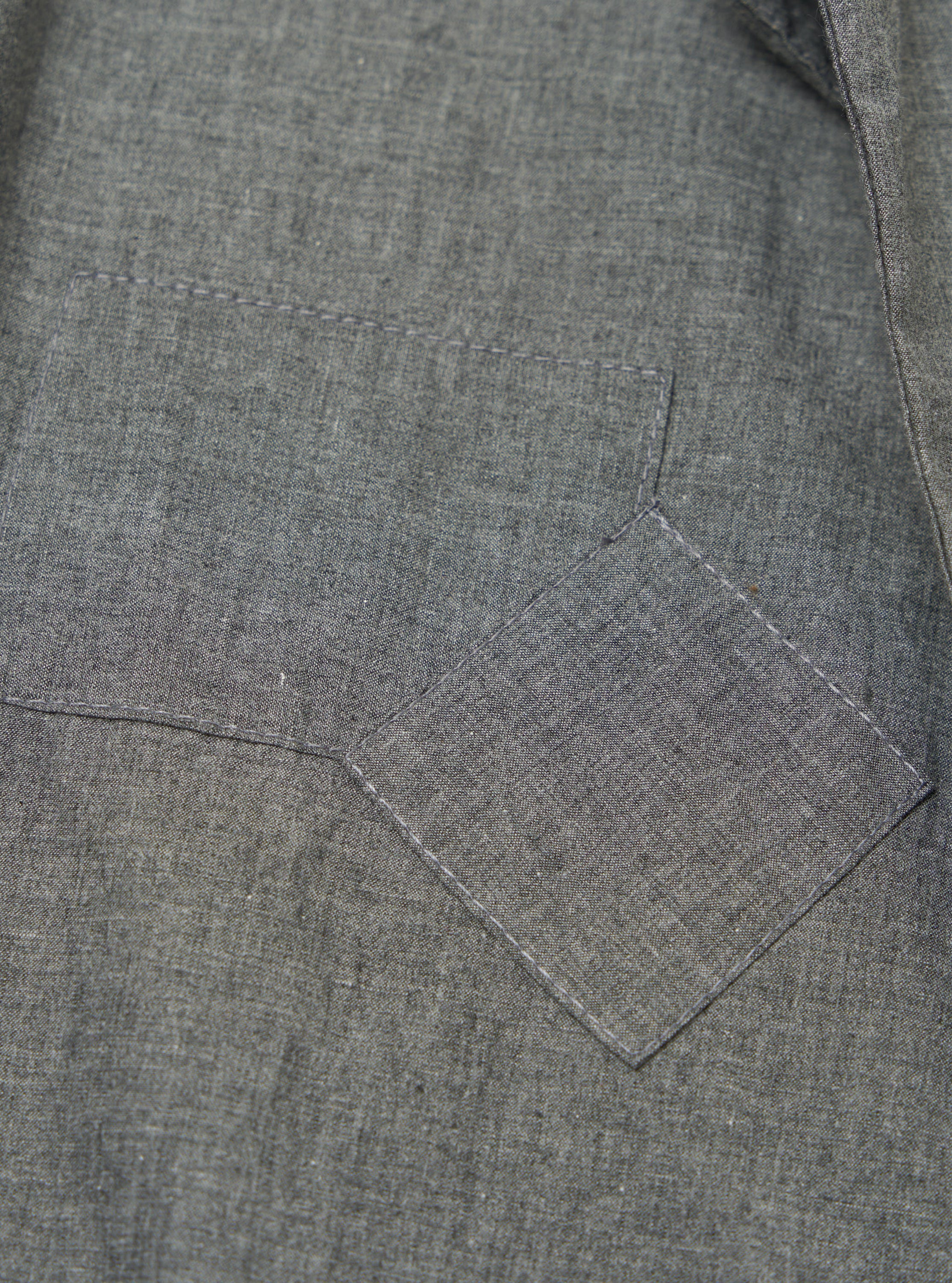 Charcoal Organic Chambray Patched Lazy Day Shirt - Image 7