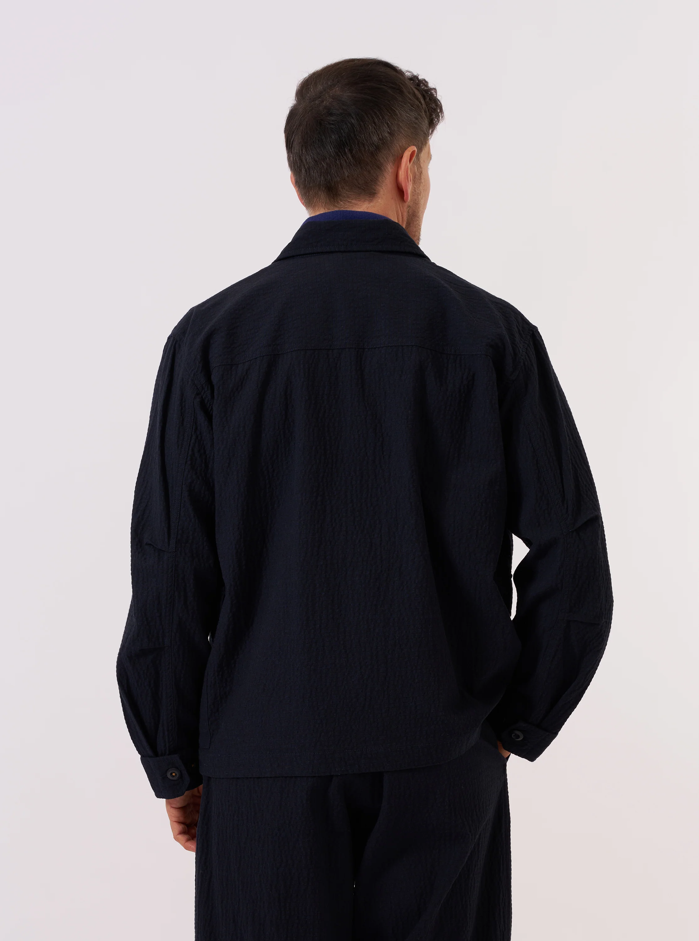Dark Navy Ospina Cotton Duty Jacket - Image 3