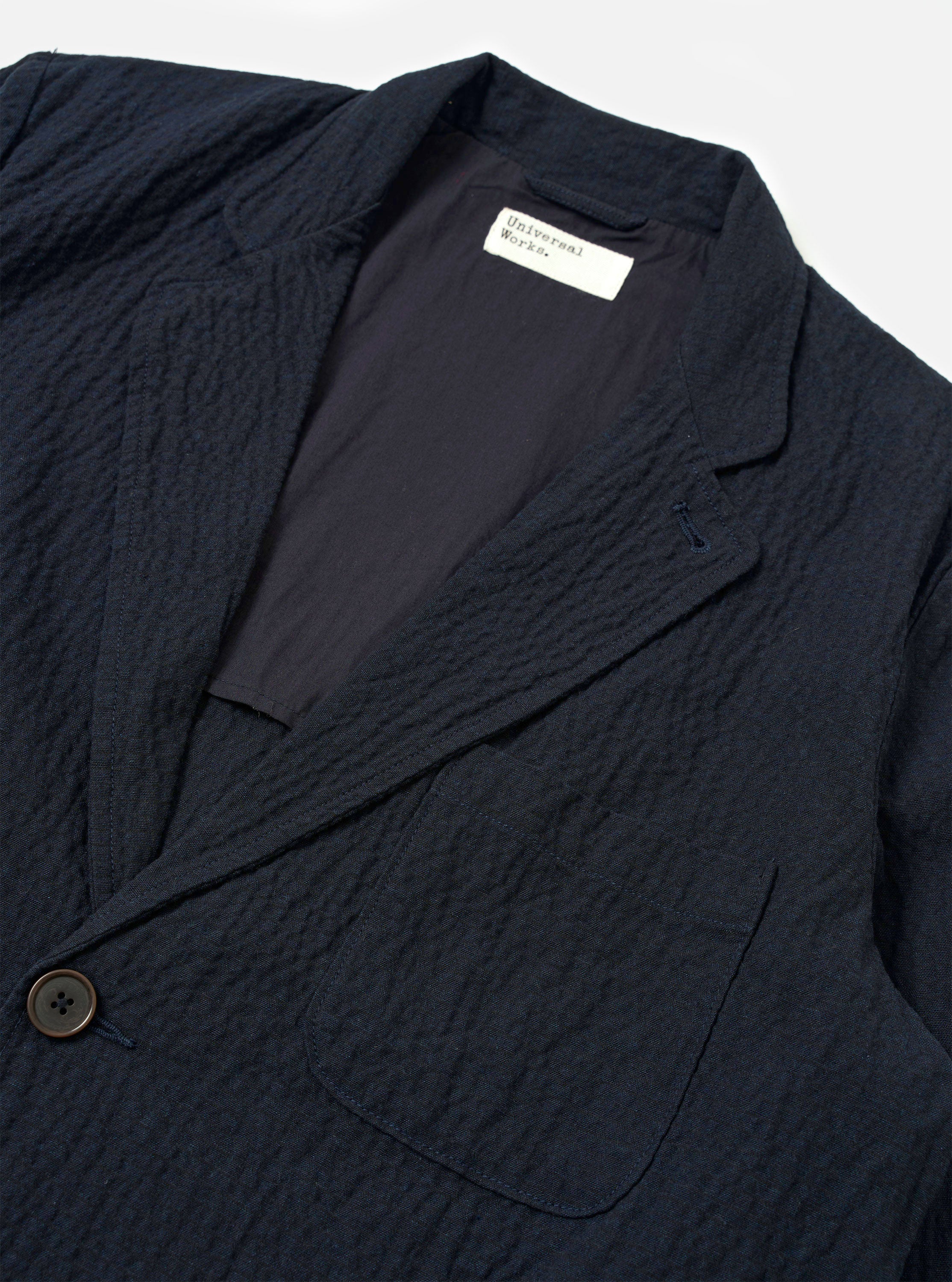 Dark Navy Ospina Cotton Two Button Jacket - Image 6