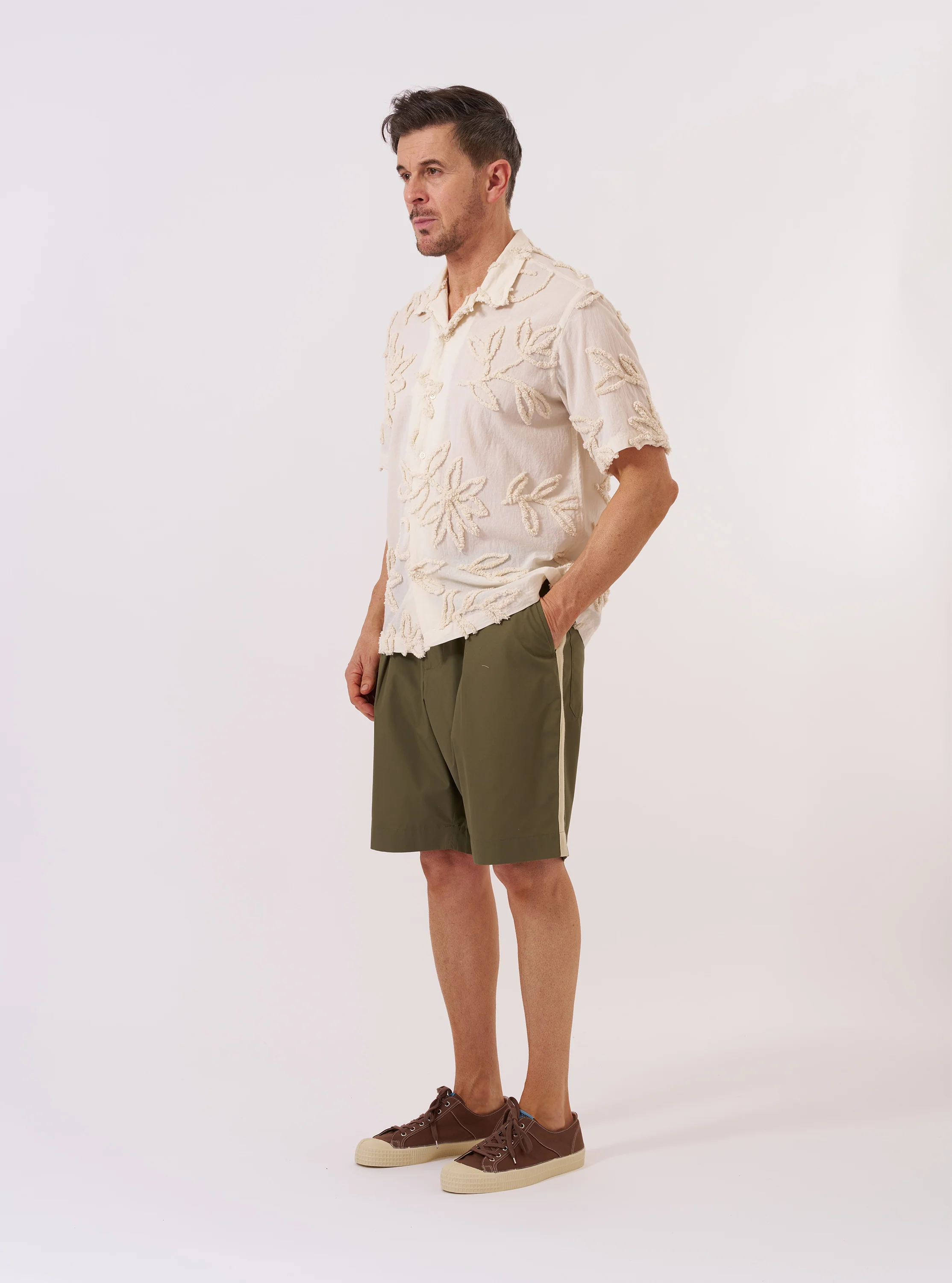 Ecru 3D Flower Road Shirt - Image 7