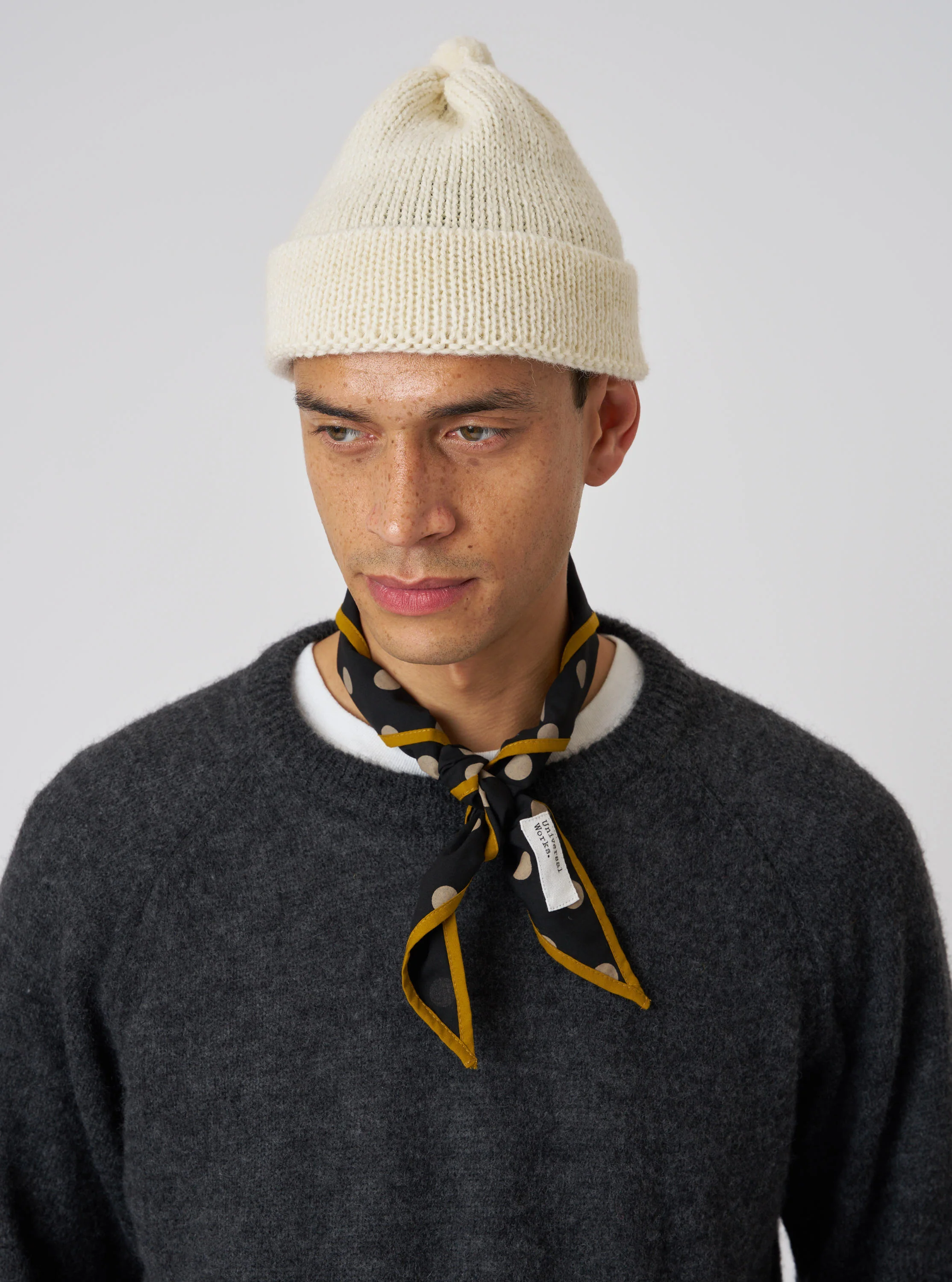 Ecru Alpaca/British Wool Bobble Hat - Image 2