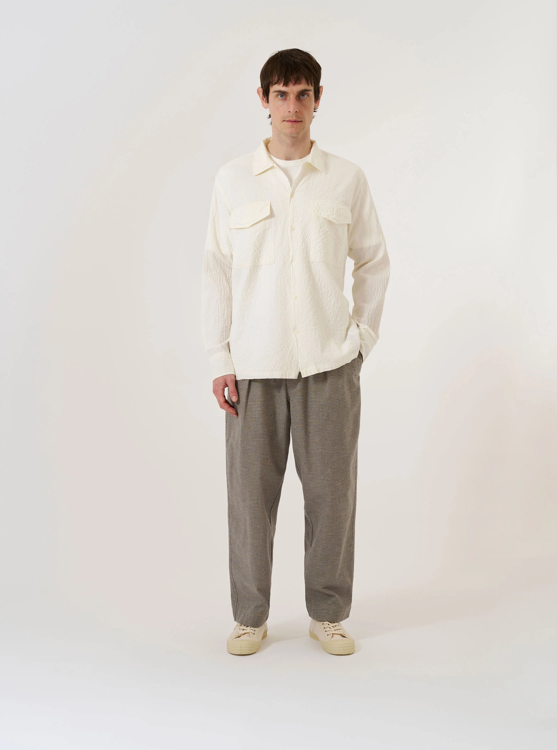 Ecru Arten Seersucker Attendant Shirt - Image 8