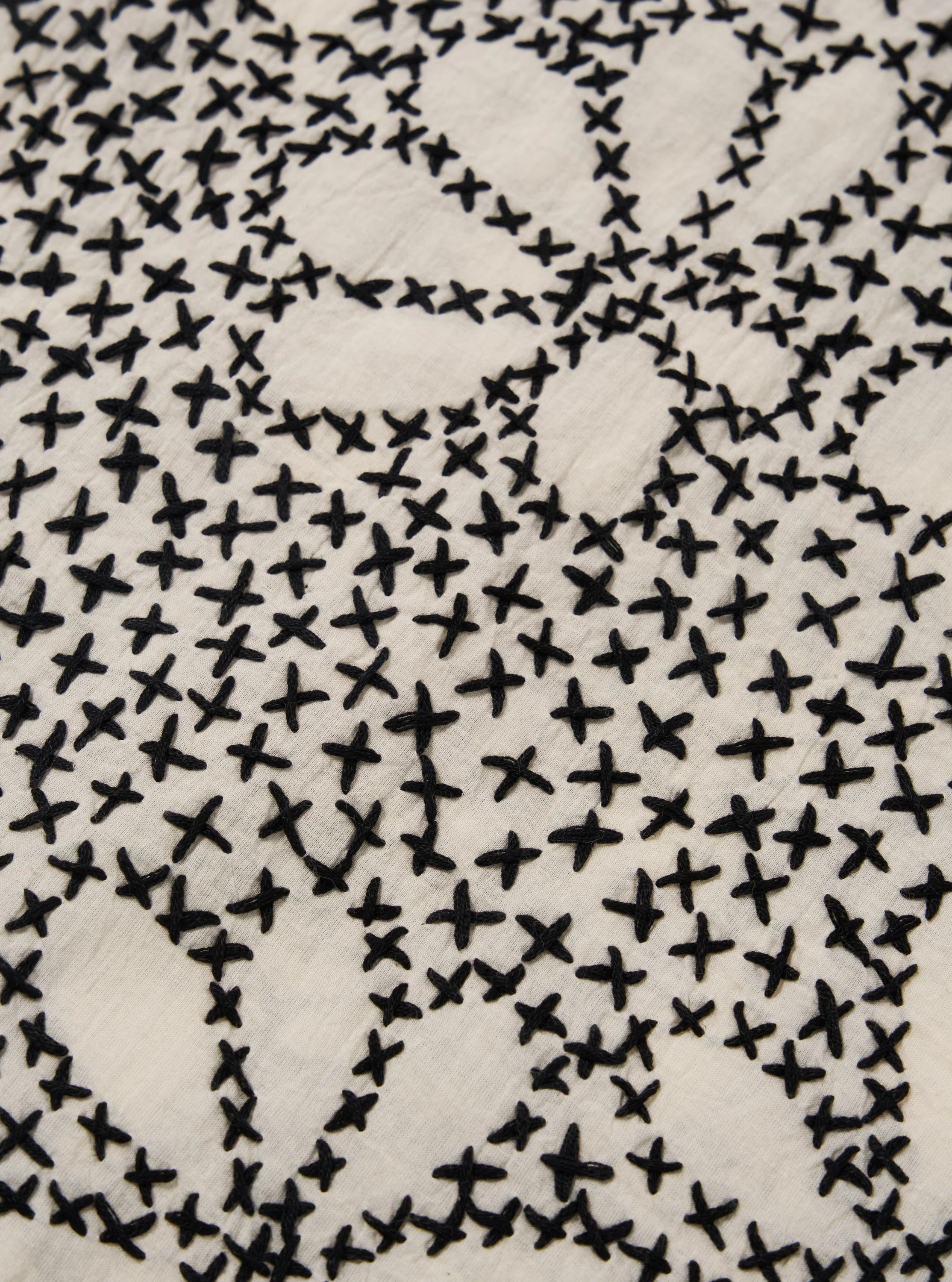 Ecru/Black Kantha Flower Road Shirt - Image 4