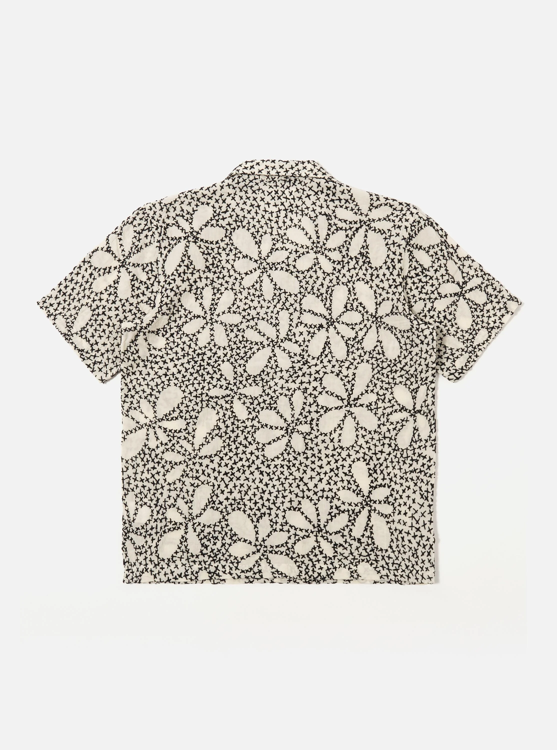 Ecru/Black Kantha Flower Road Shirt - Image 5