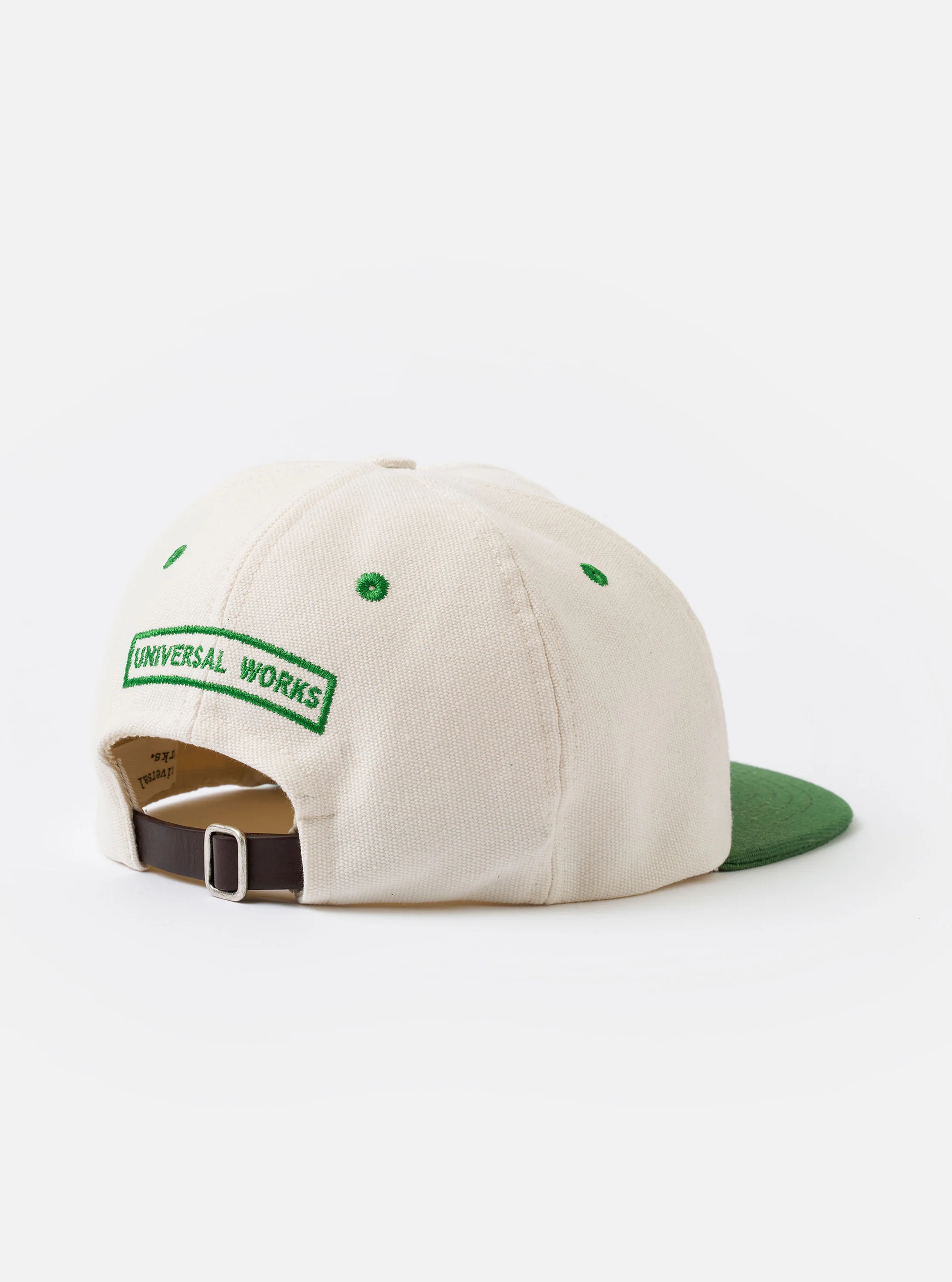 Ecru/Green Canvas Baseball Hat - Image 2