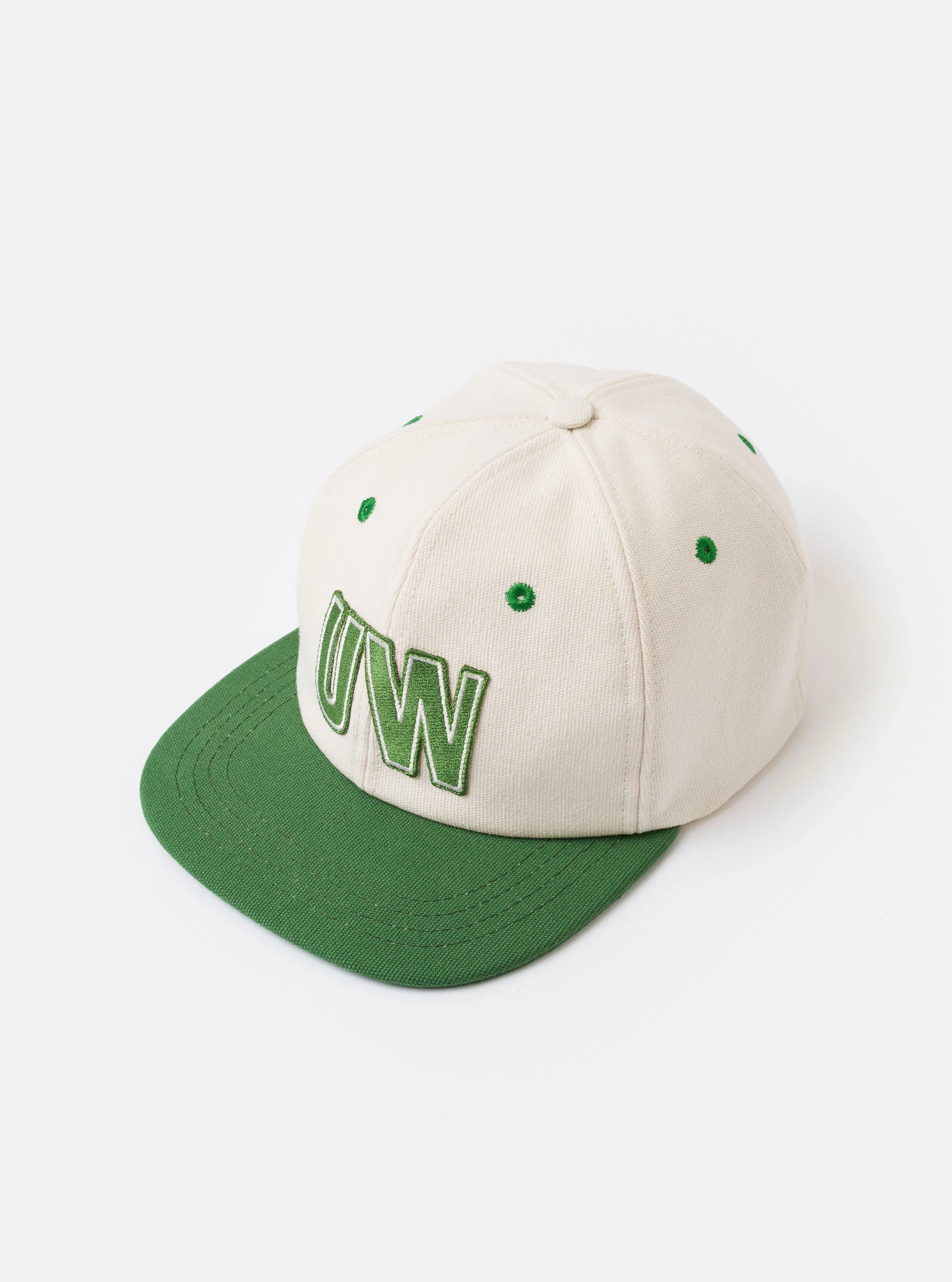 Ecru/Green Canvas Baseball Hat - Image 3