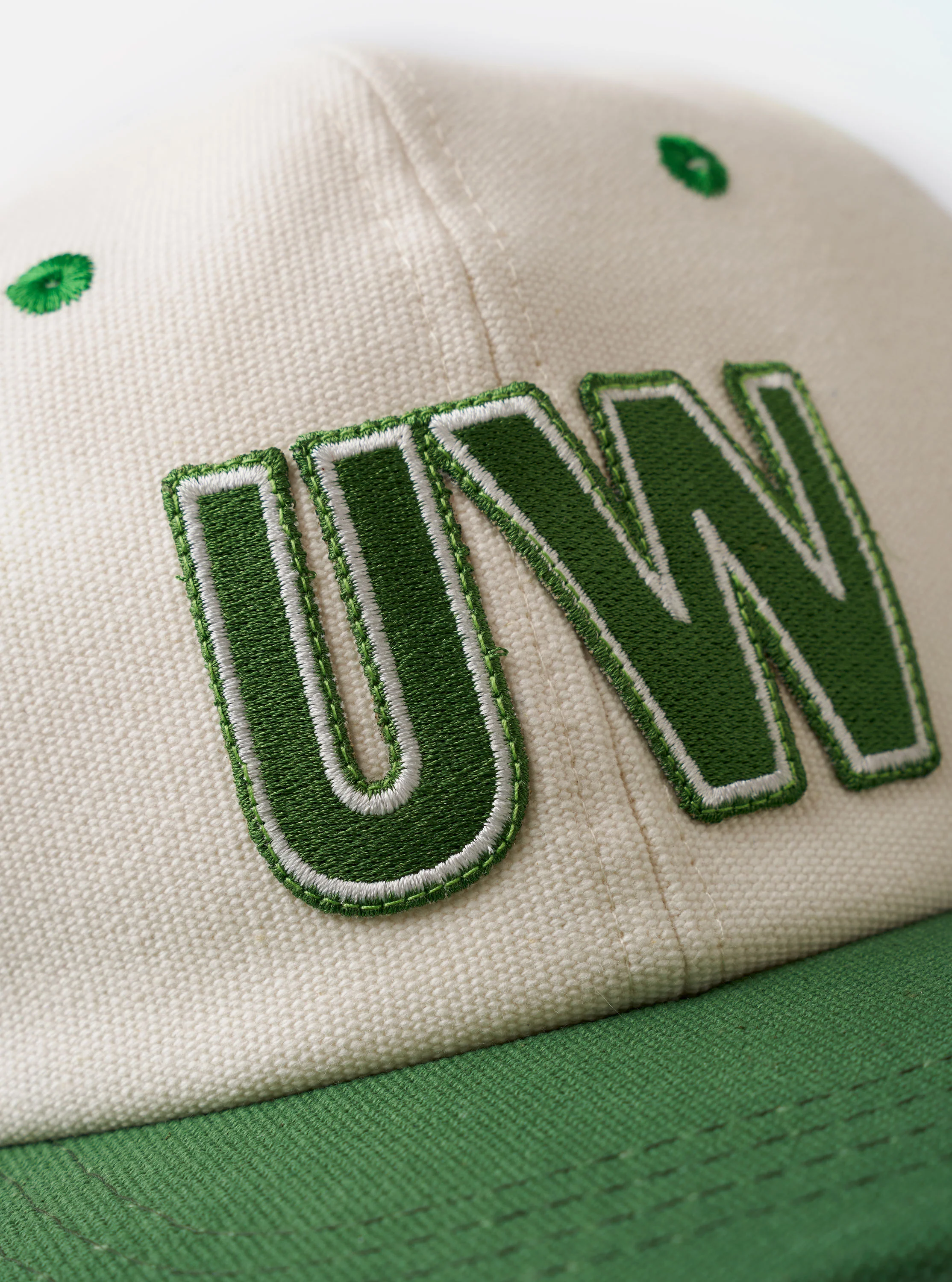 Ecru/Green Canvas Baseball Hat - Image 6