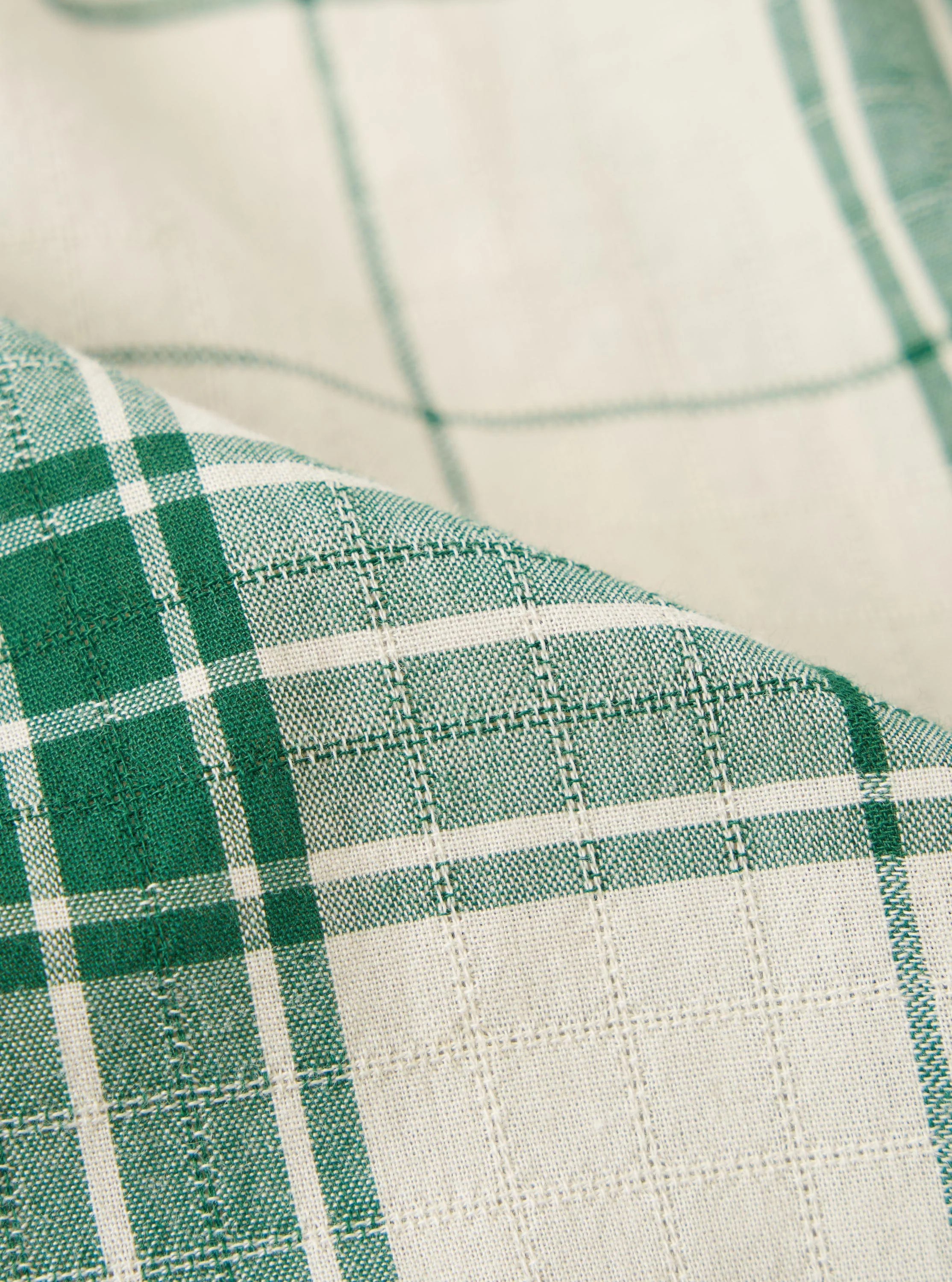 Ecru/Green Madras Check Boxer Short - Image 2