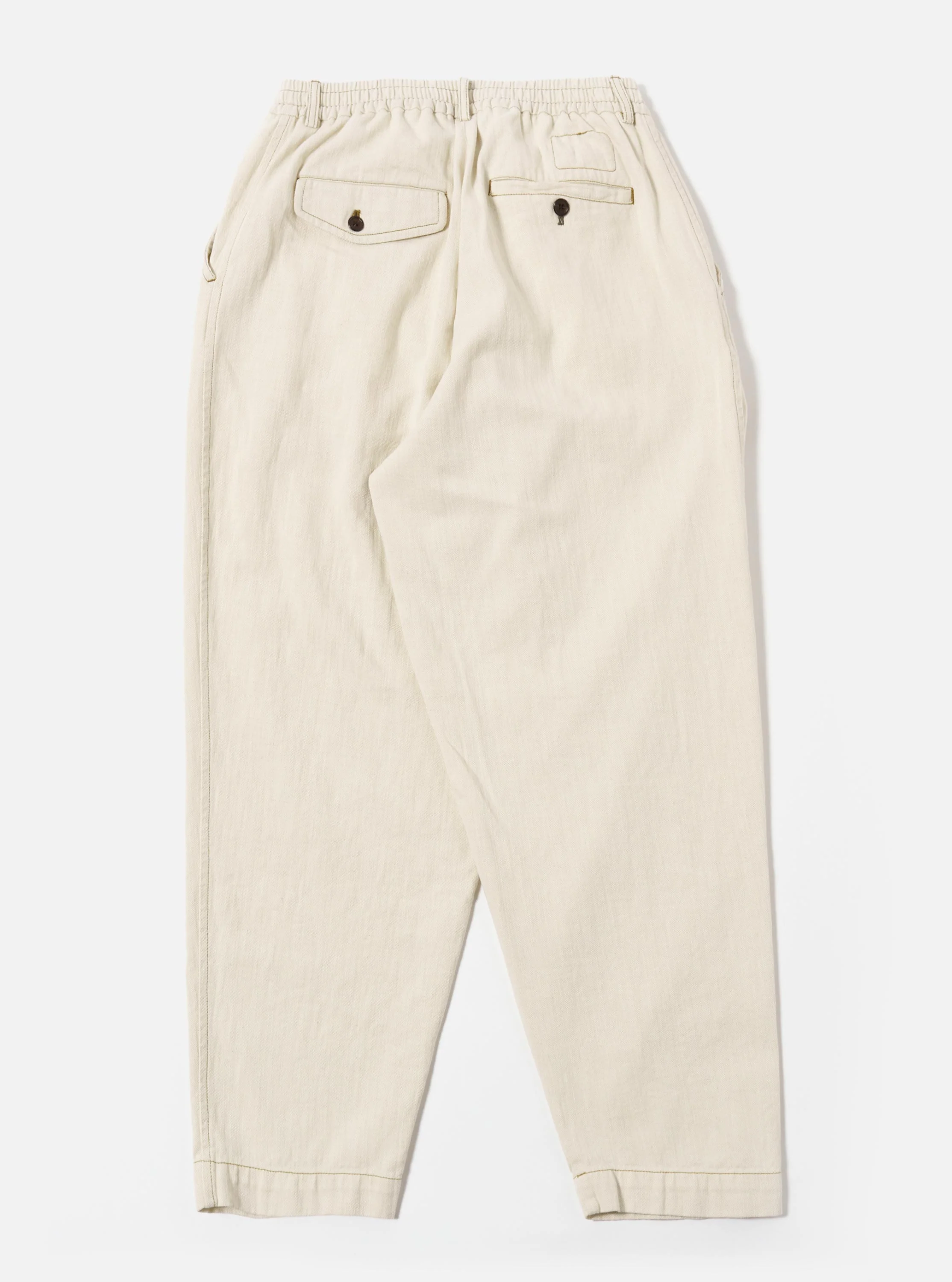 Ecru Koko Cotlin Pleated Track Pant - Image 5