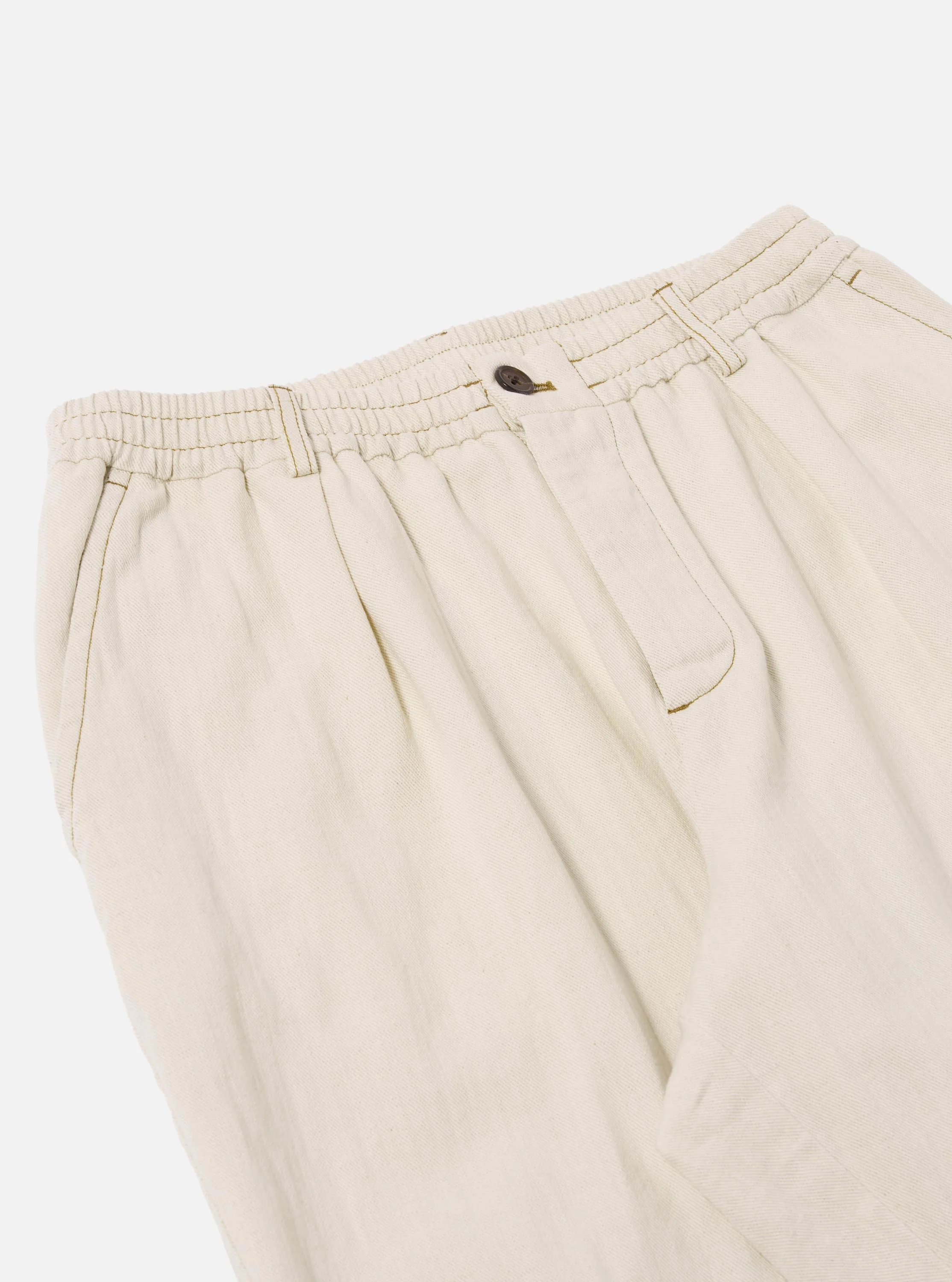 Ecru Koko Cotlin Pleated Track Pant - Image 6