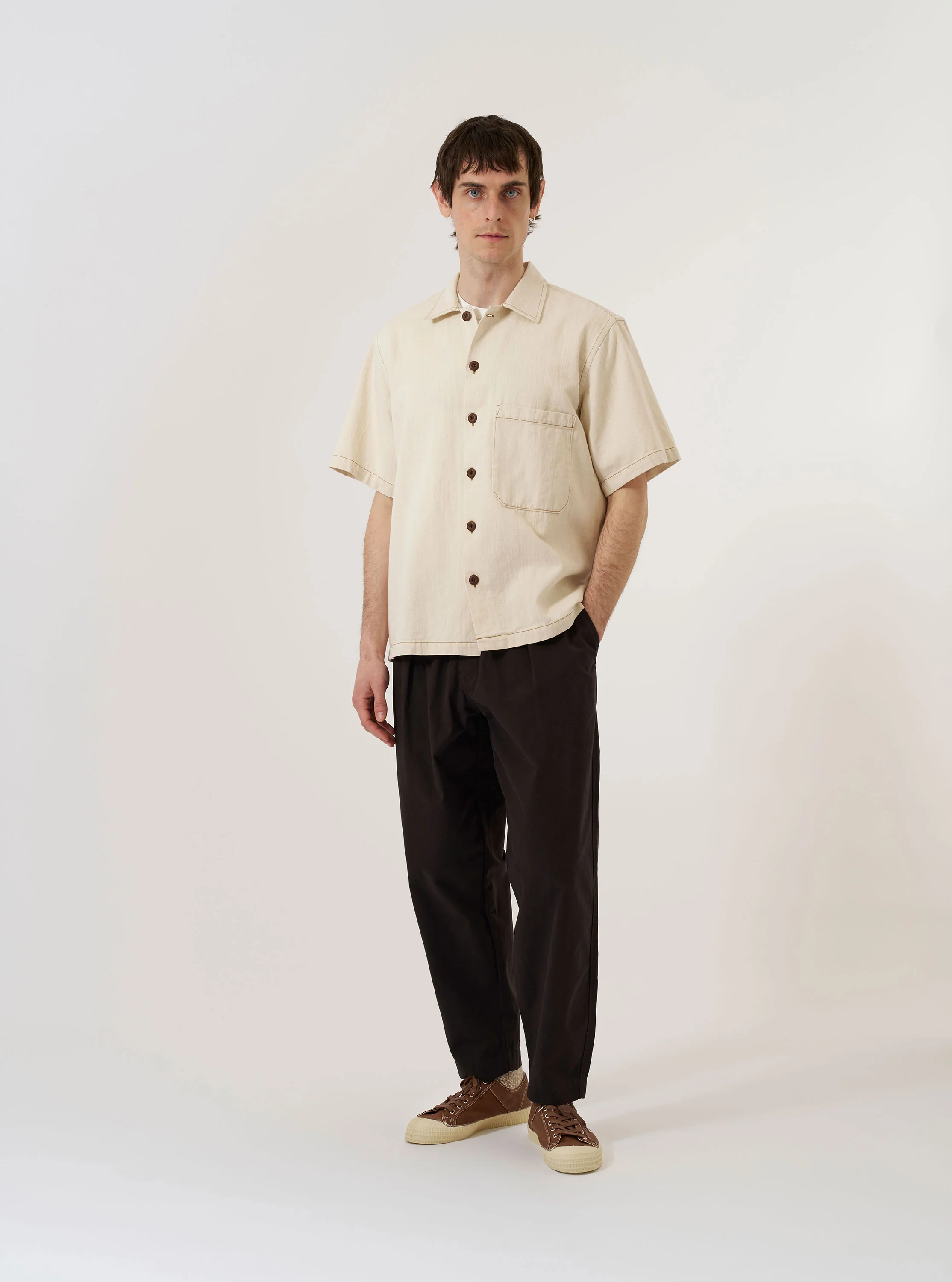 Ecru Koko Cotlin S/S Fatigue Shirt - Image 7