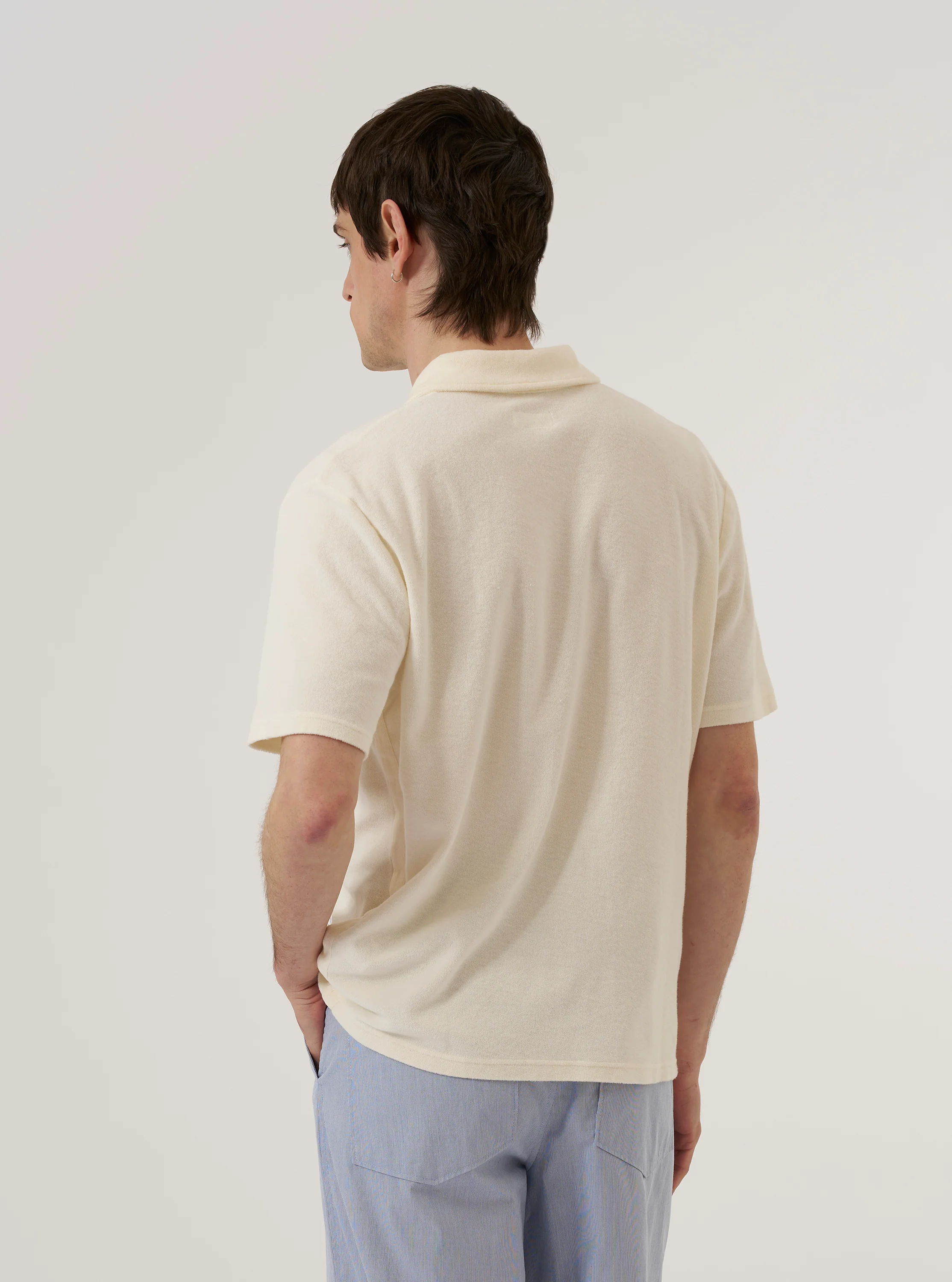 Ecru Light Weight Terry Newlyn Polo - Image 3