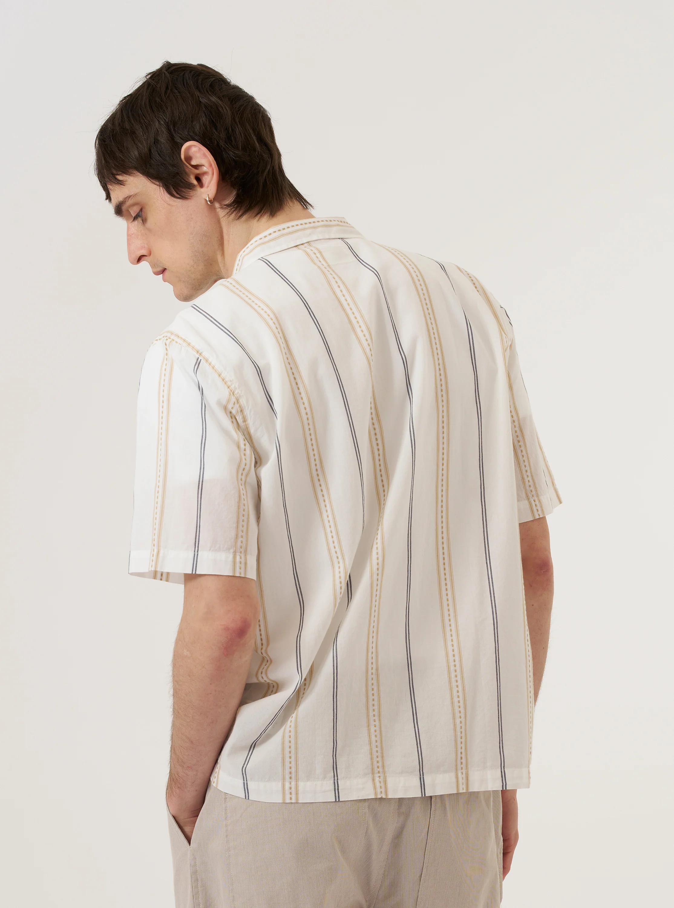 Ecru/Navy/Sand Hendrix Stripe Road Shirt - Image 3