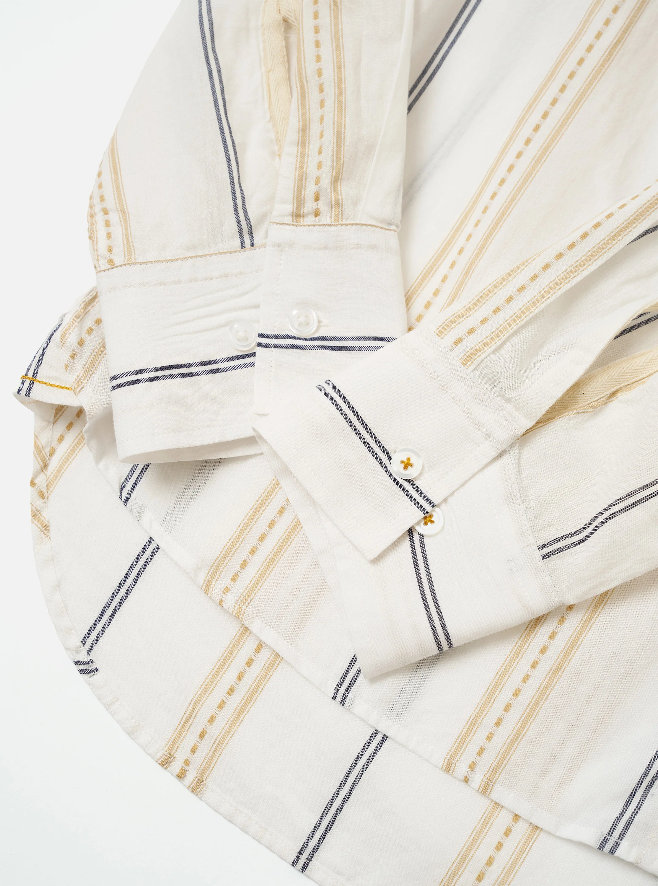 Ecru/Navy/Sand Hendrix Stripe Square Pocket Shirt - Image 7
