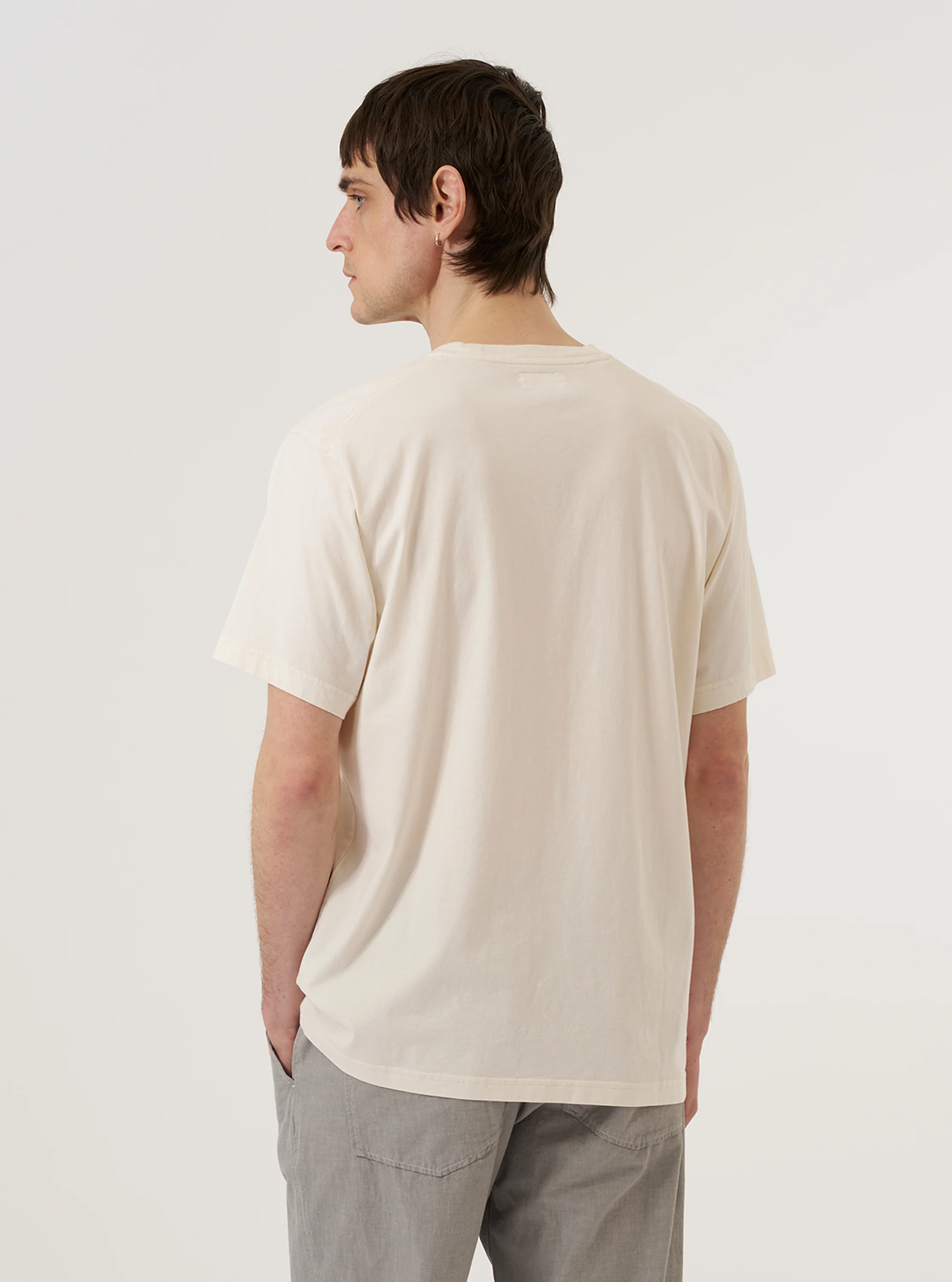 Ecru Organic Jersey Print Pocket Tee - Image 3