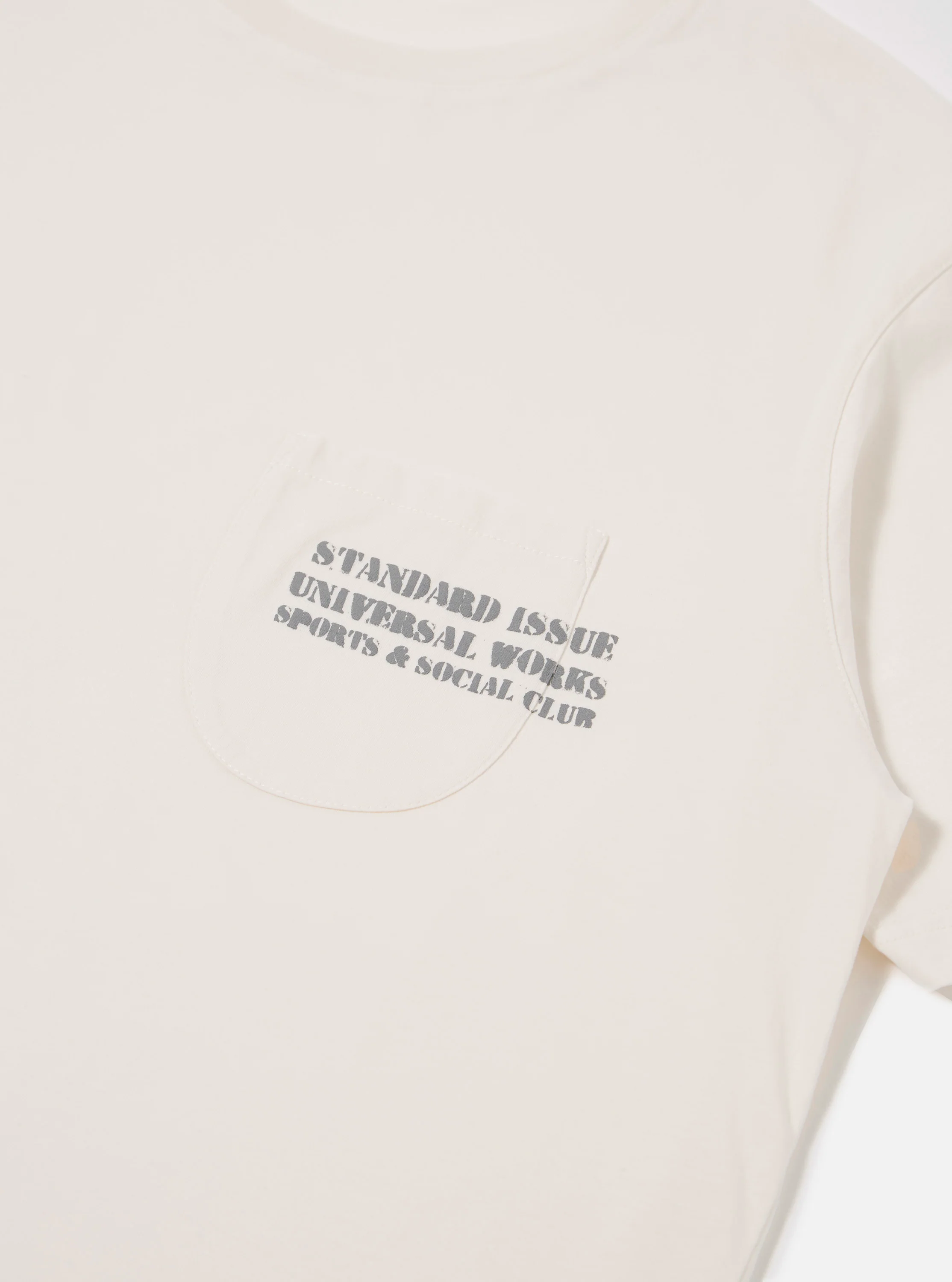 Ecru Organic Jersey Print Pocket Tee - Image 6