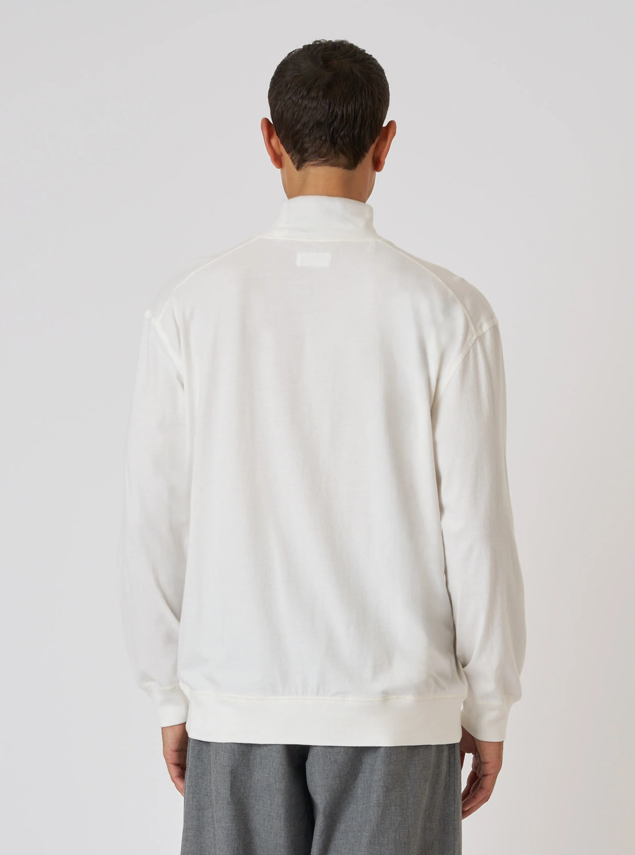 Ecru Single Jersey Funnel Neck Tee - Image 3