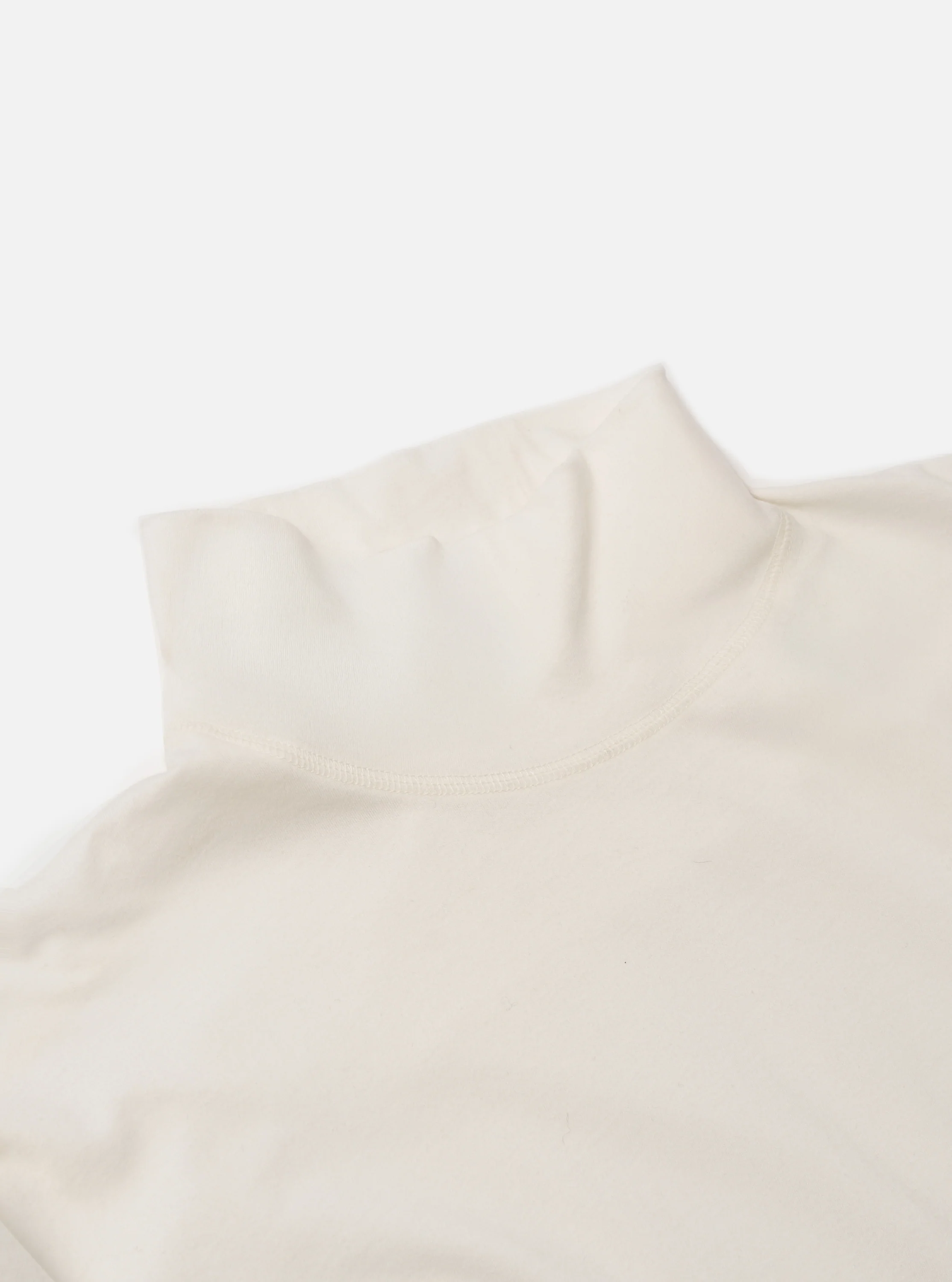 Ecru Single Jersey Funnel Neck Tee - Image 6