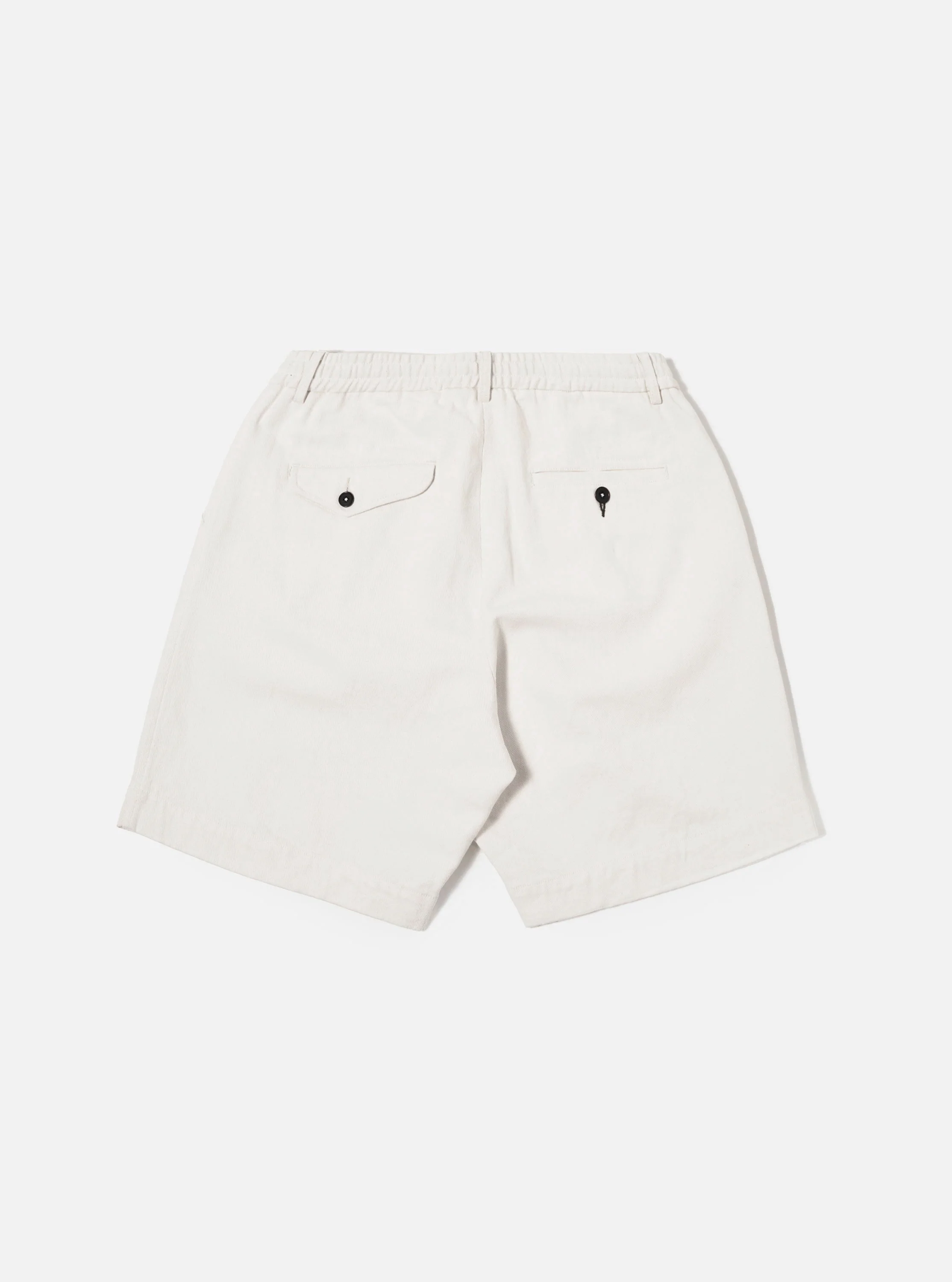 Ecru Slub Drill Pleated Track Short - Image 5