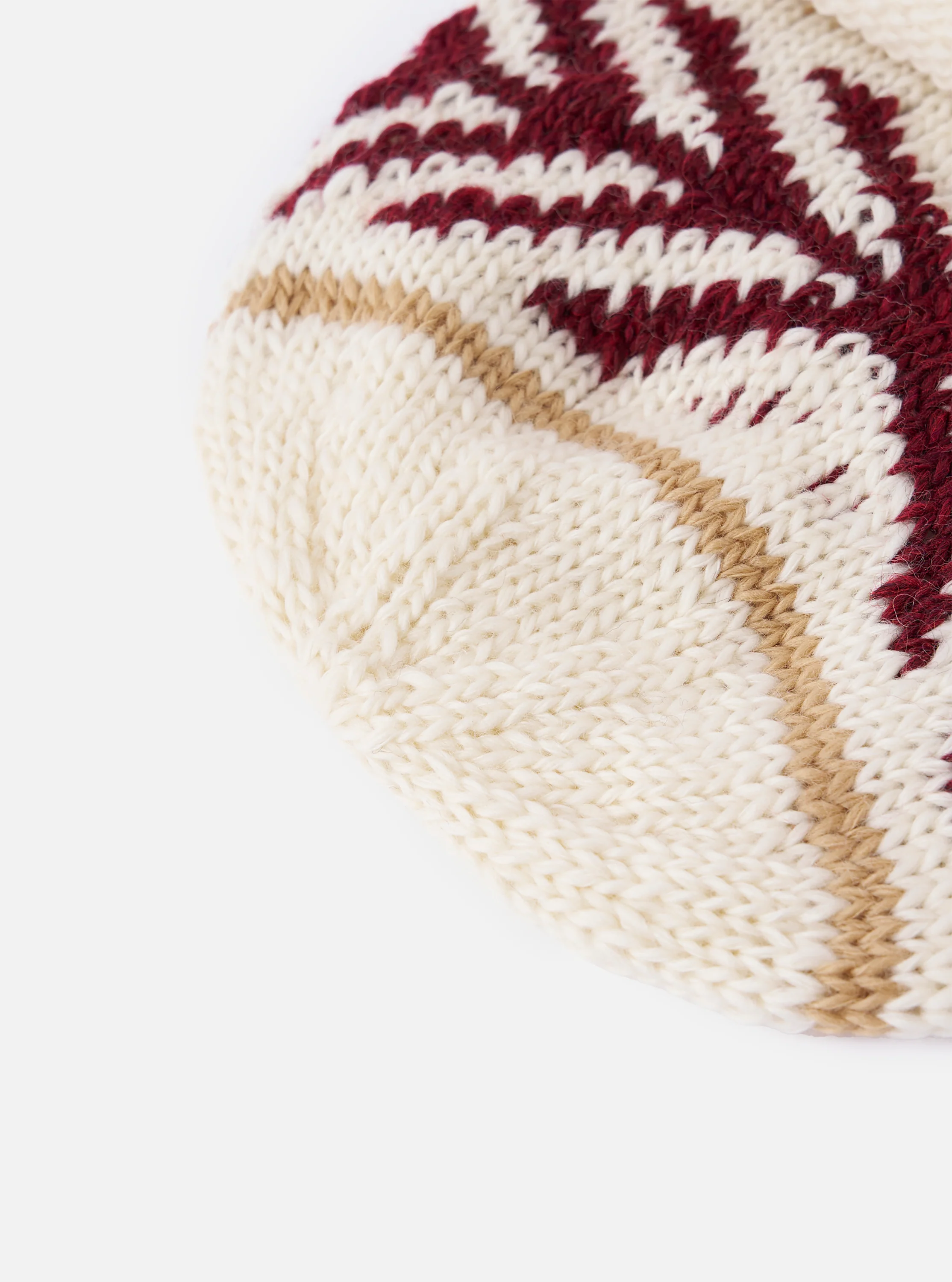 cableami® Ecru Wool Jacquard Watch Cap - Image 3