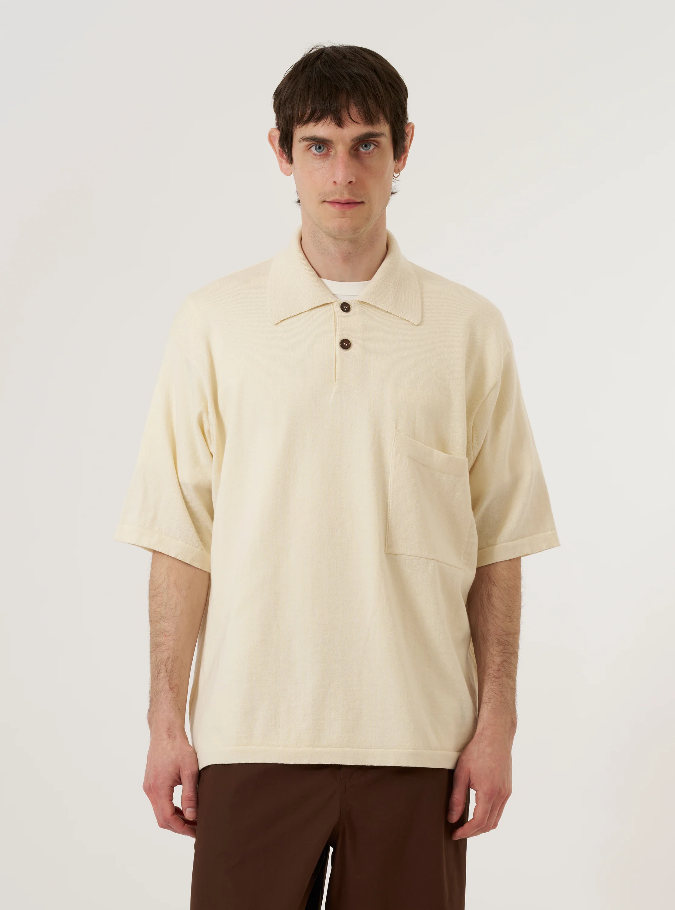 Ecru Woolcot Bio S/S Pullover Knit Shirt II - Image 2