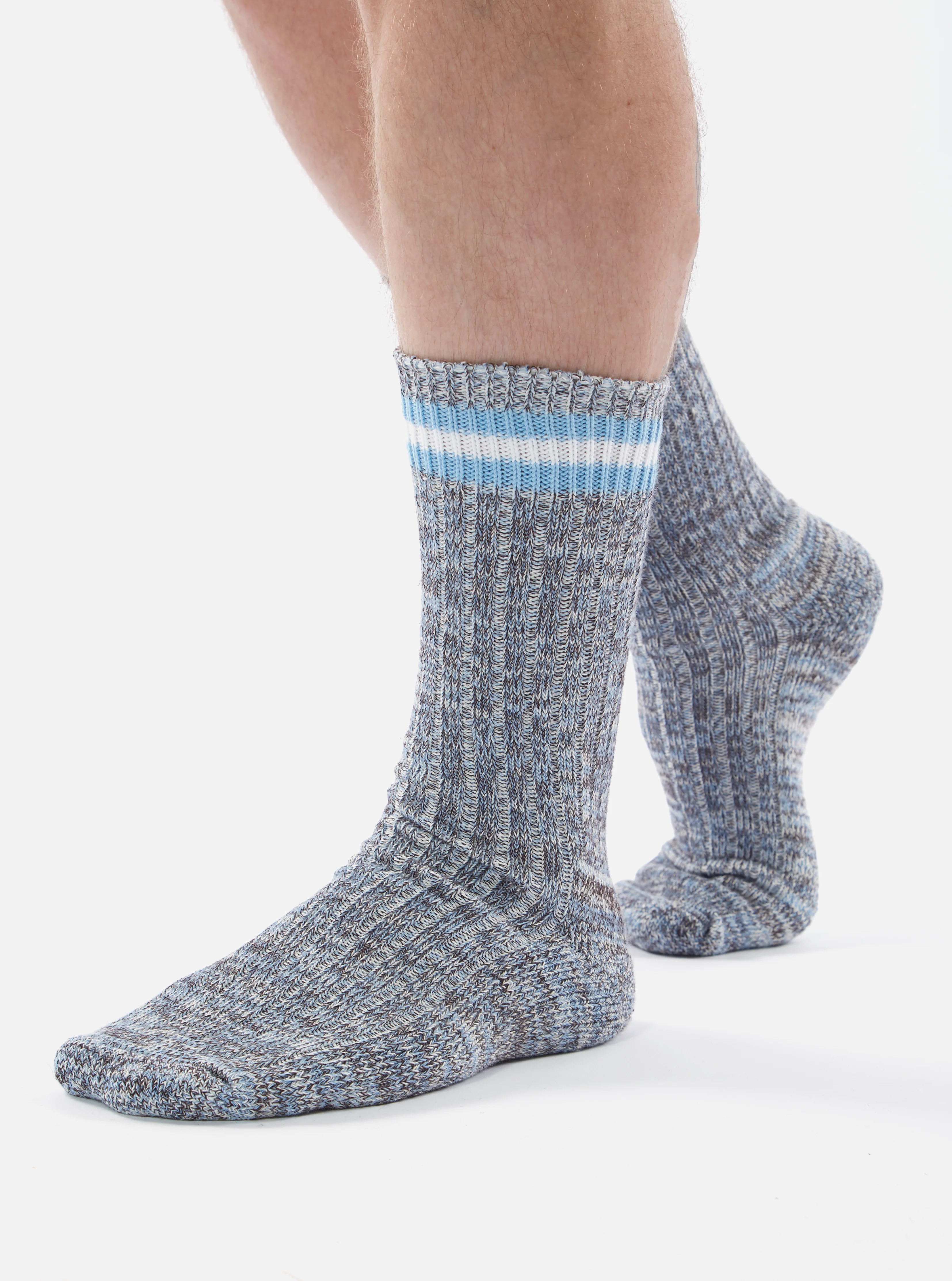 Cornish Blue Cotton Everyday Stripe Sock - Image 3