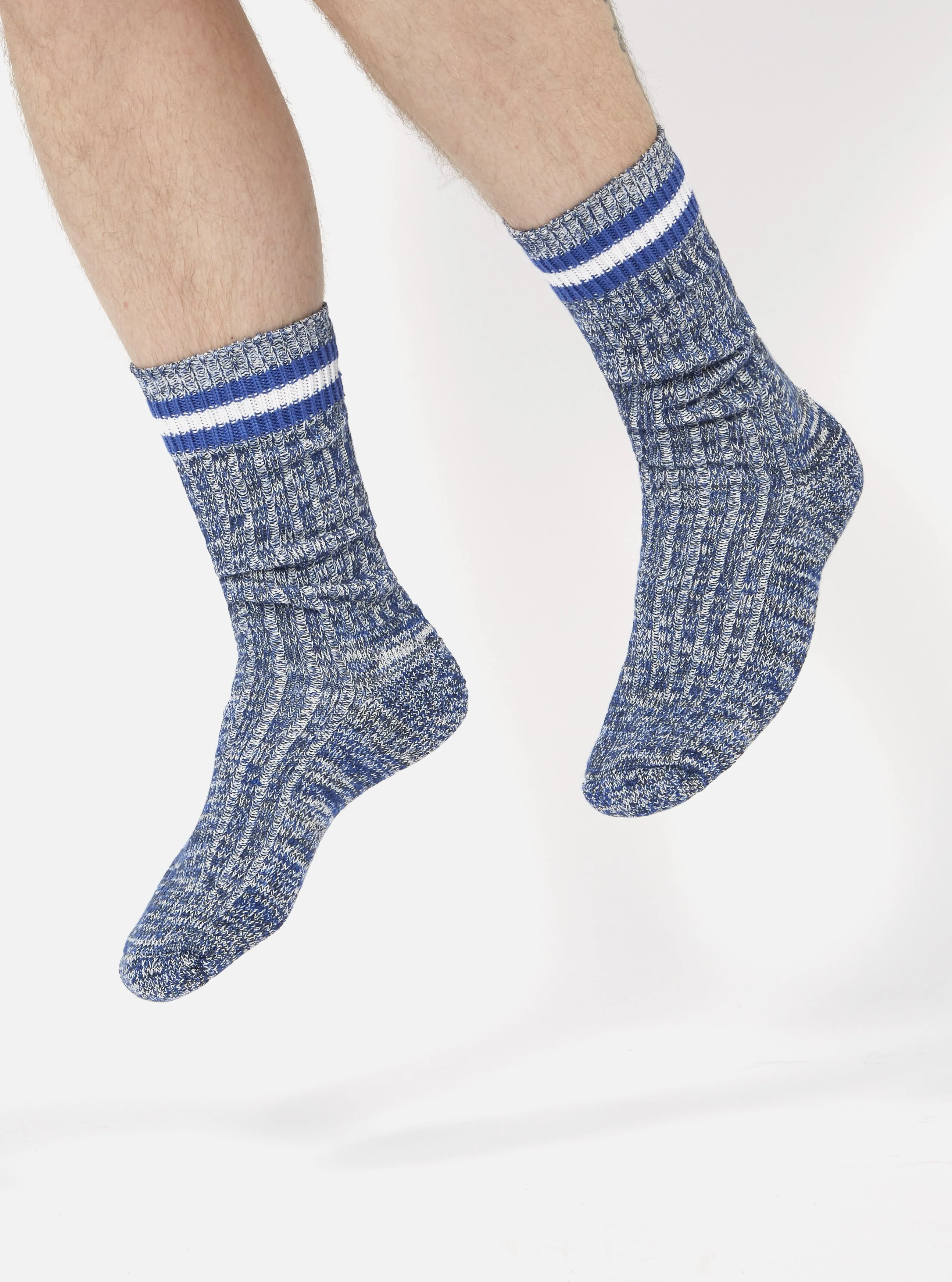Navy Cotton Everyday Stripe Sock - Image 2