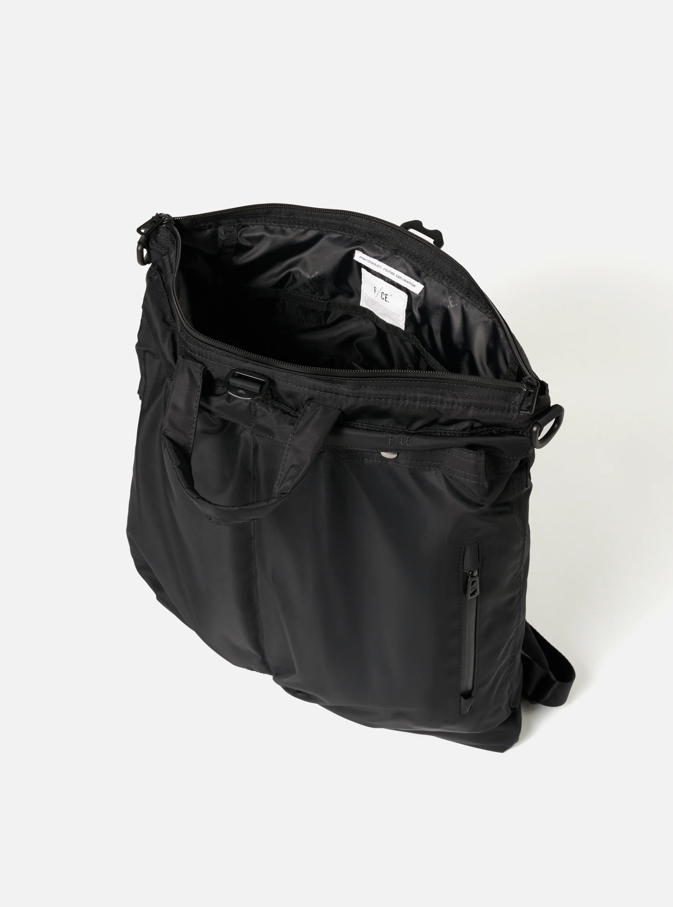 F/CE.® Black Recycled Twill 3-Way Helmet Bag - Image 6