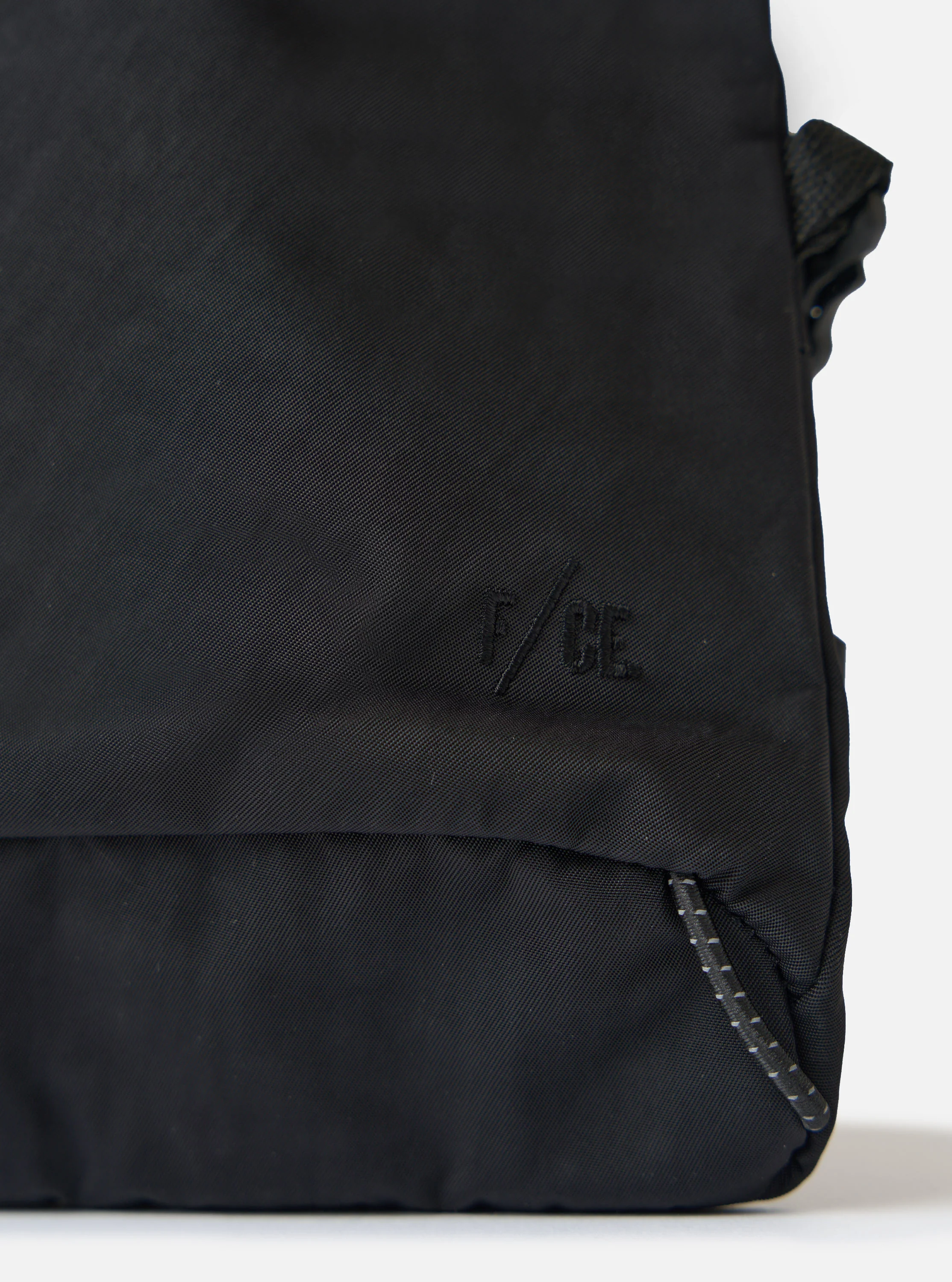F/CE.® Black Nylon Textured Twill Drawstring Sacoche - Image 5
