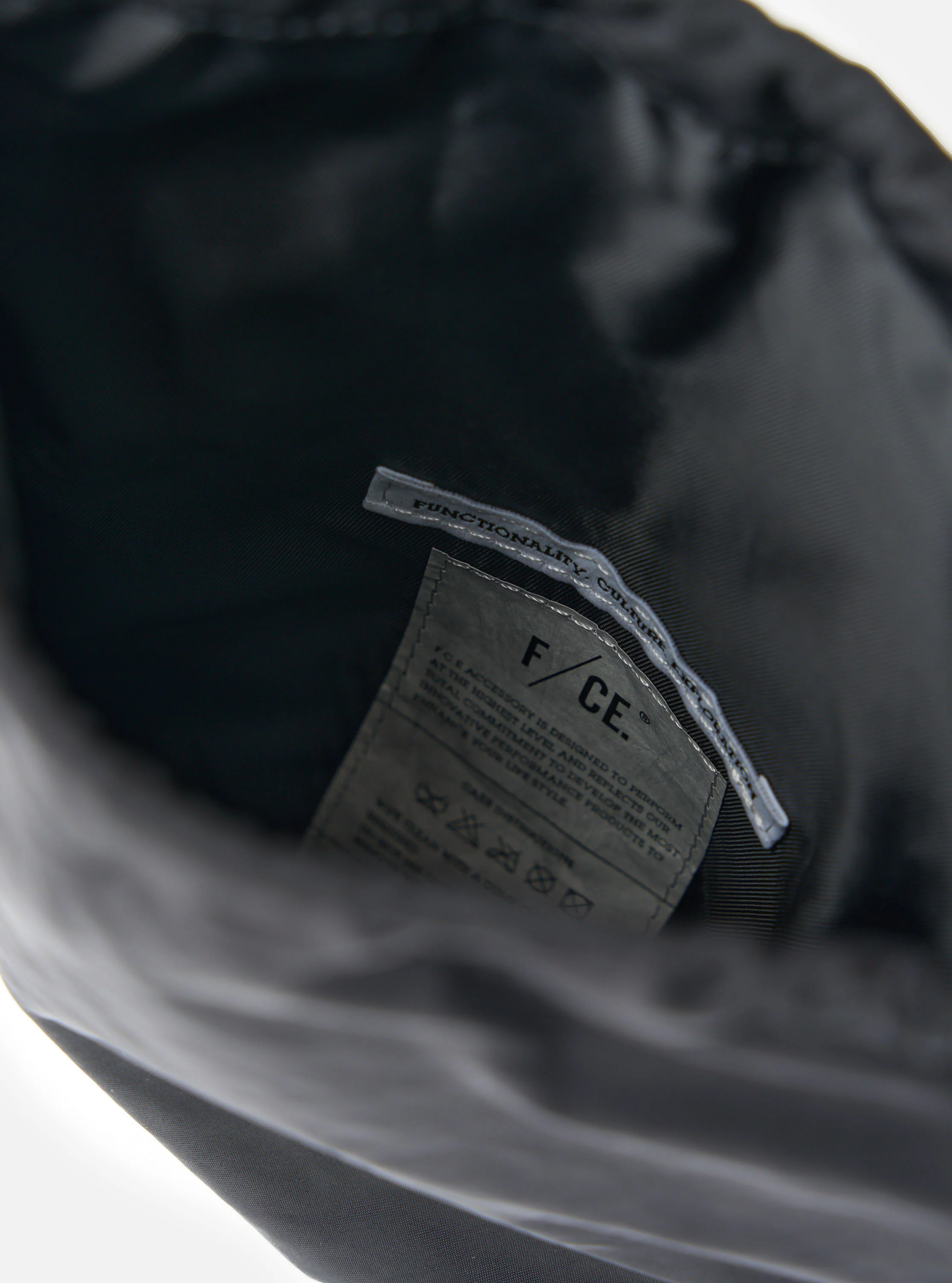 F/CE.® Black Nylon Textured Twill Drawstring Sacoche - Image 7