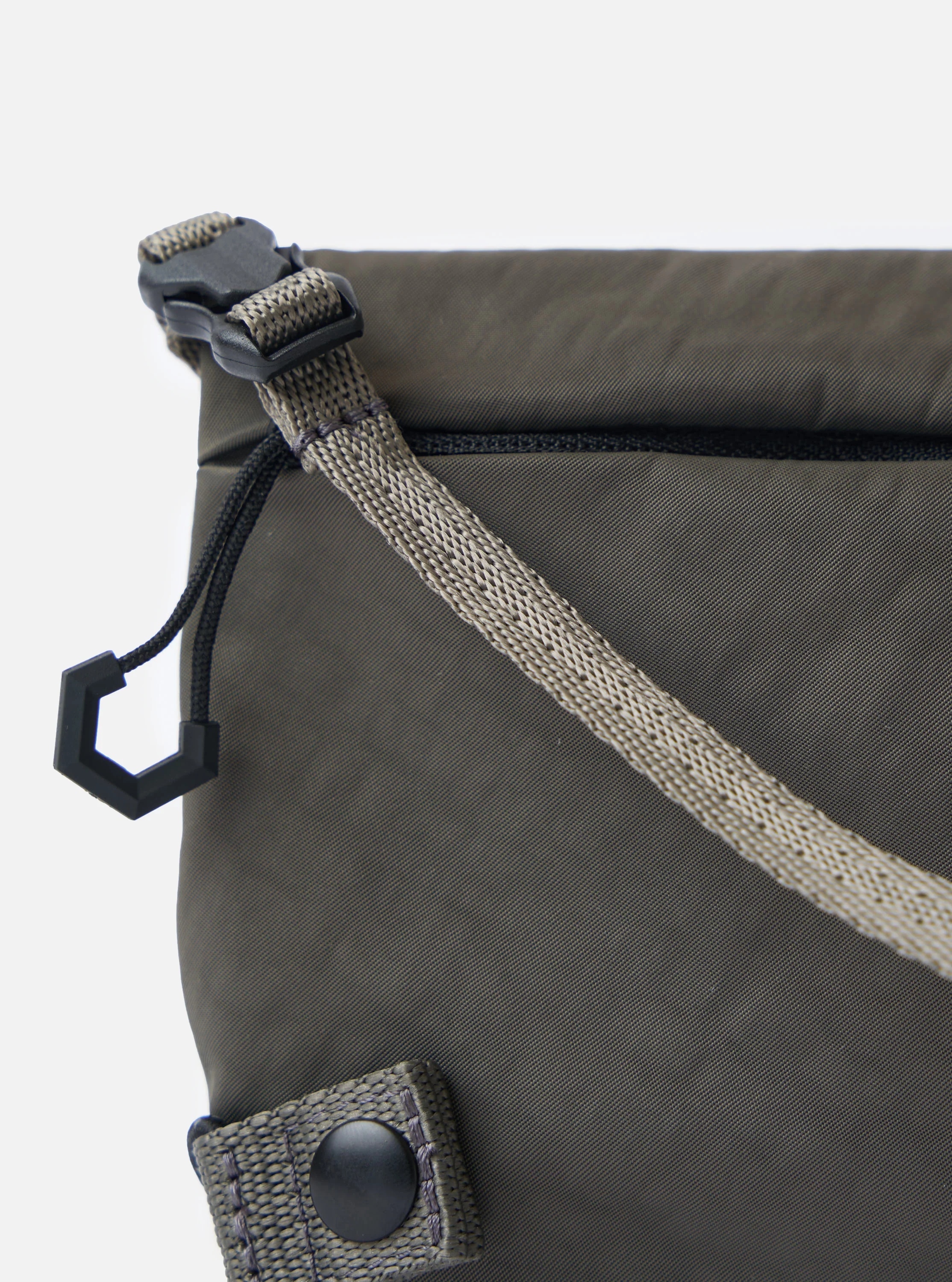 F/CE.® Charcoal Nylon Textured Twill Drawstring Sacoche - Image 4