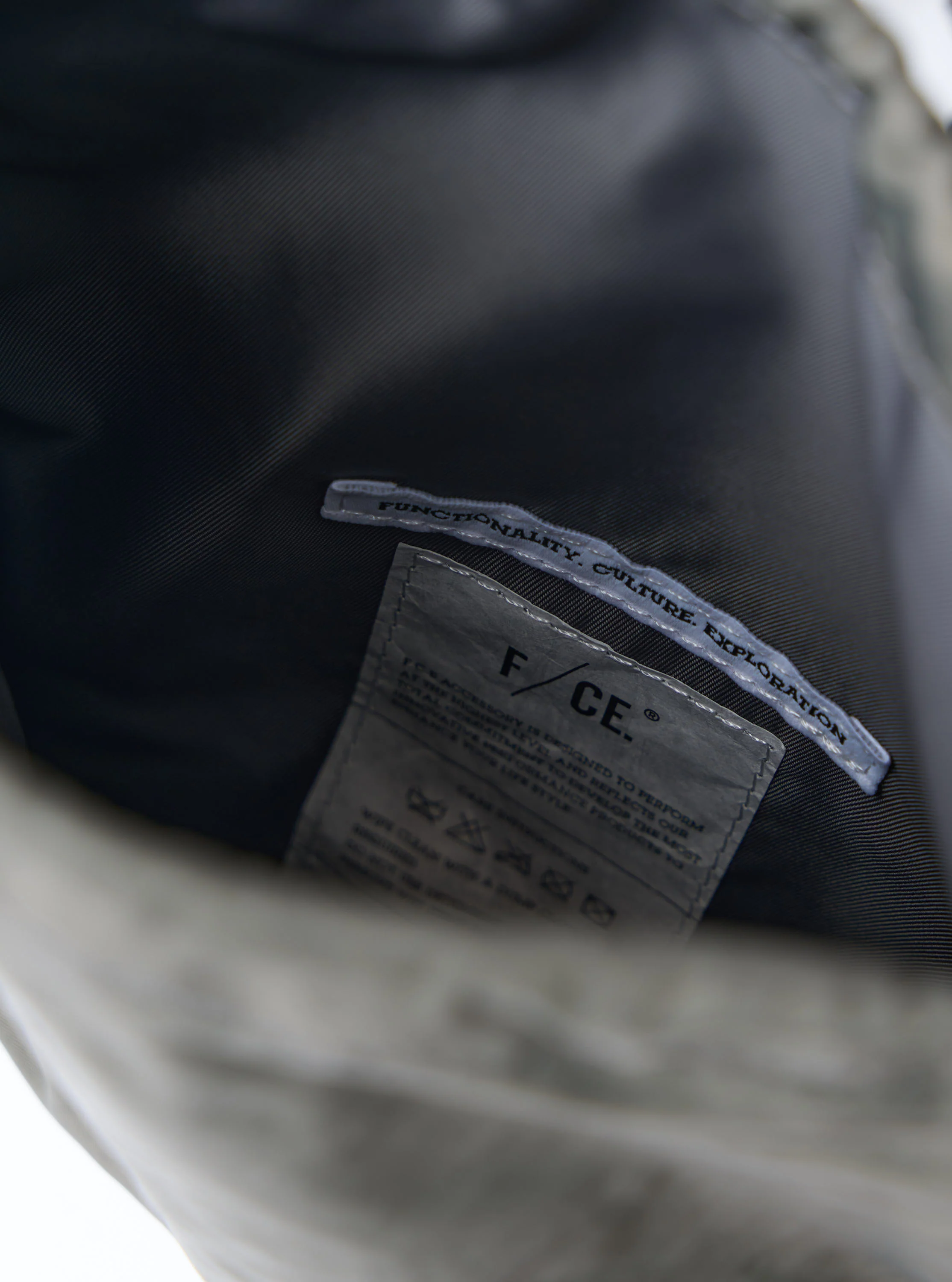 F/CE.® Charcoal Nylon Textured Twill Drawstring Sacoche - Image 7
