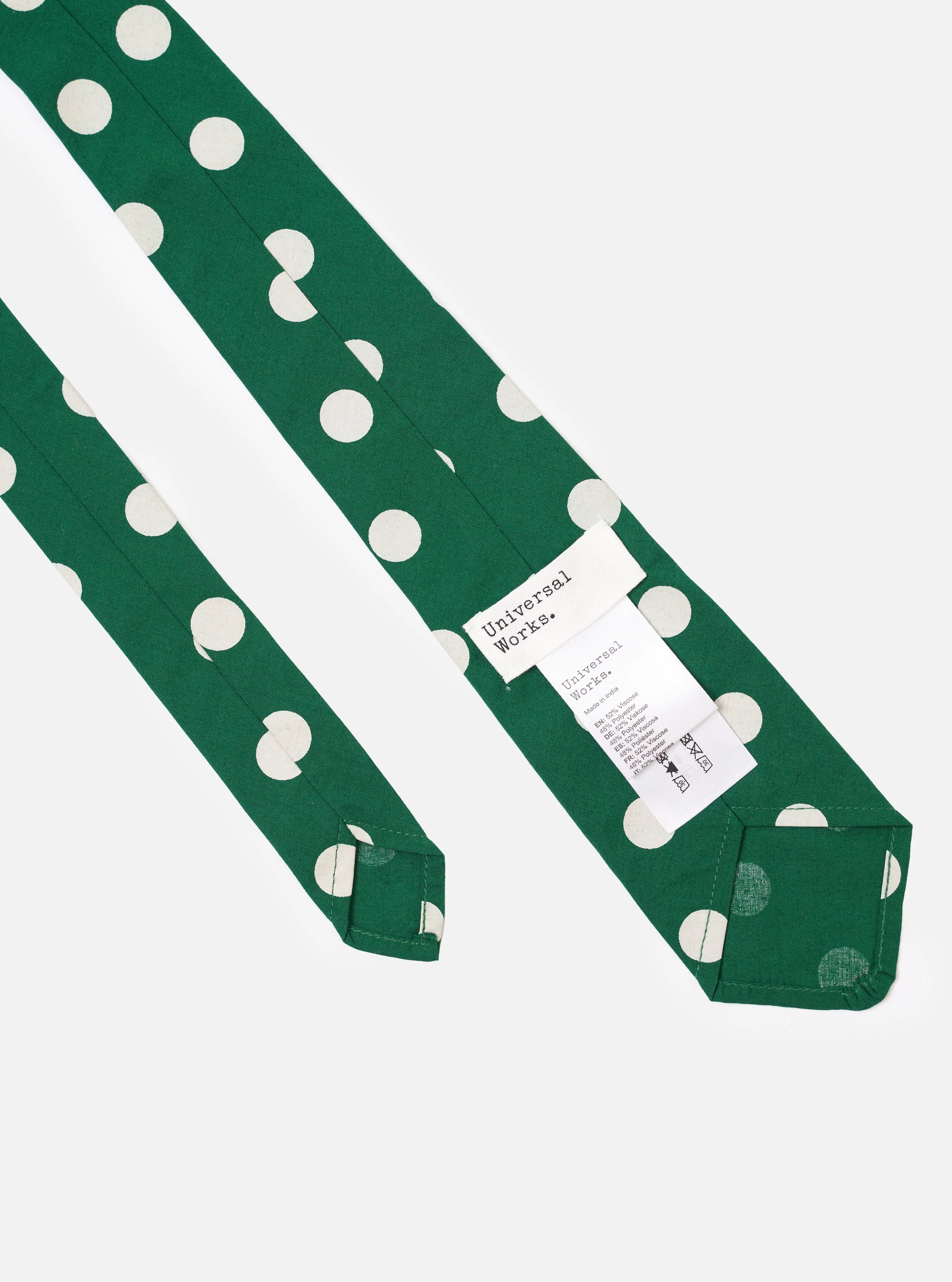 Forest Green Bold Dot Print Rayon Tie - Image 3