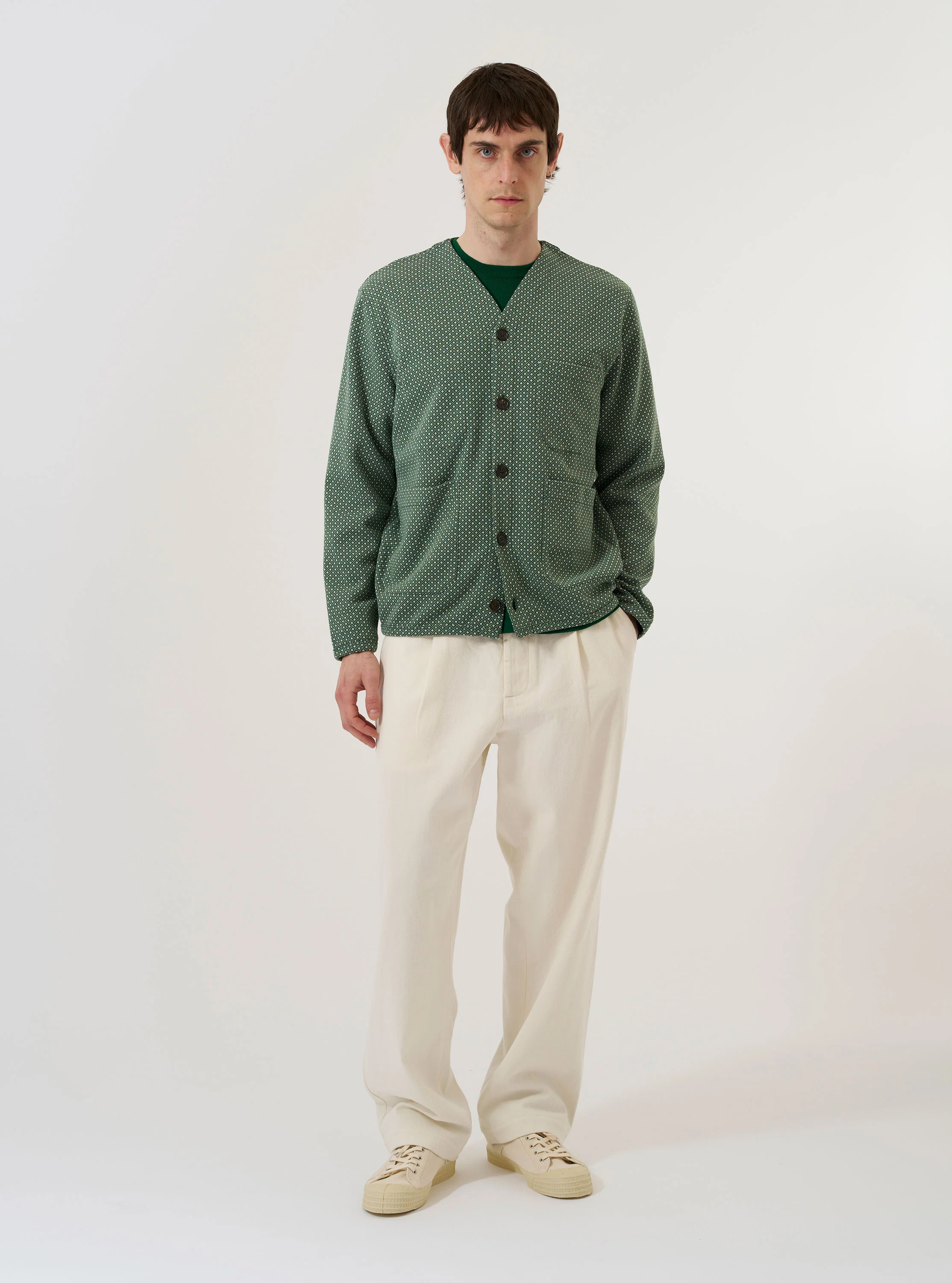 Green Argyll Jersey Cardigan - Image 7