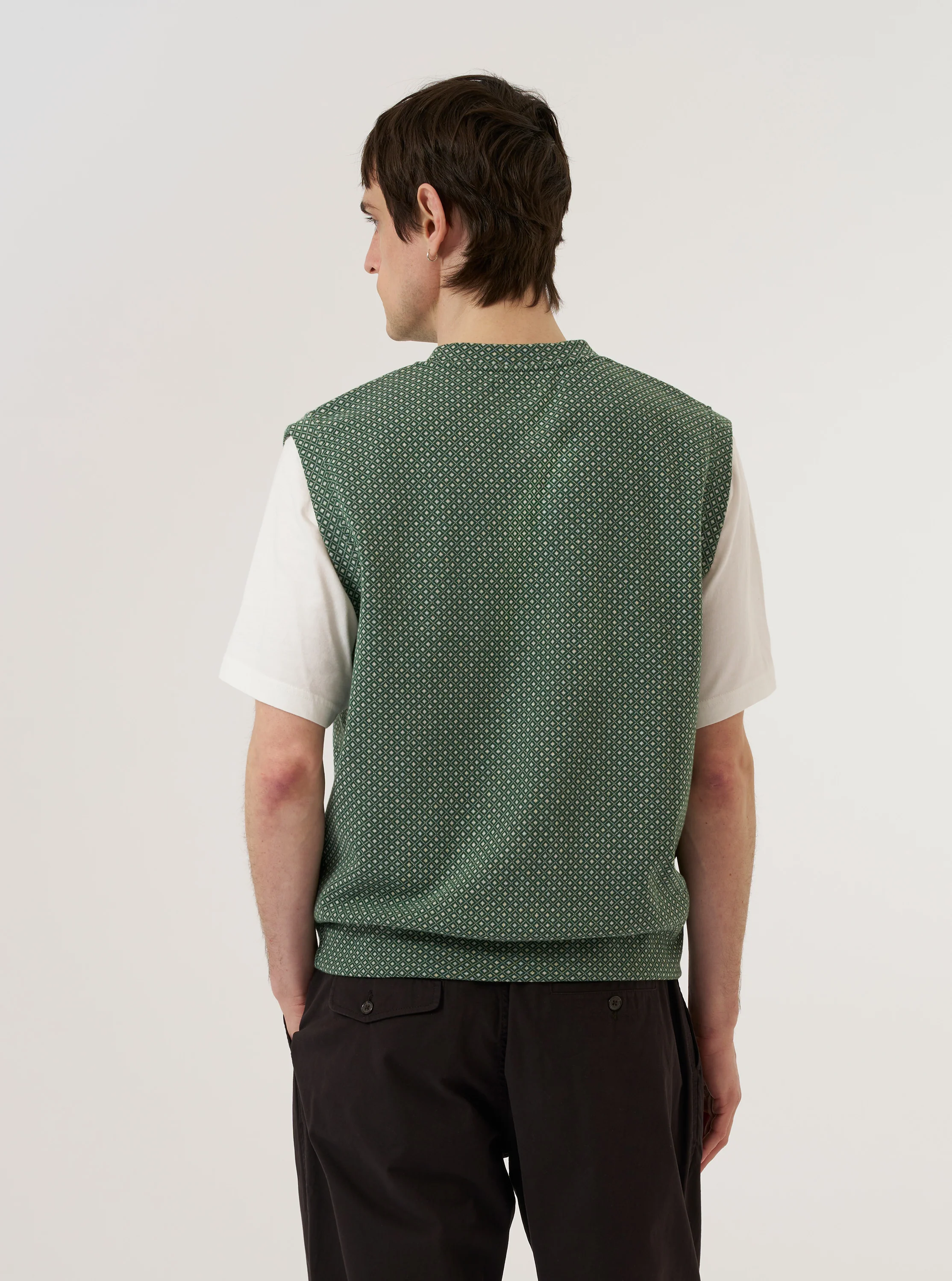 Green Argyll Jersey Sleeveless Crew - Image 3