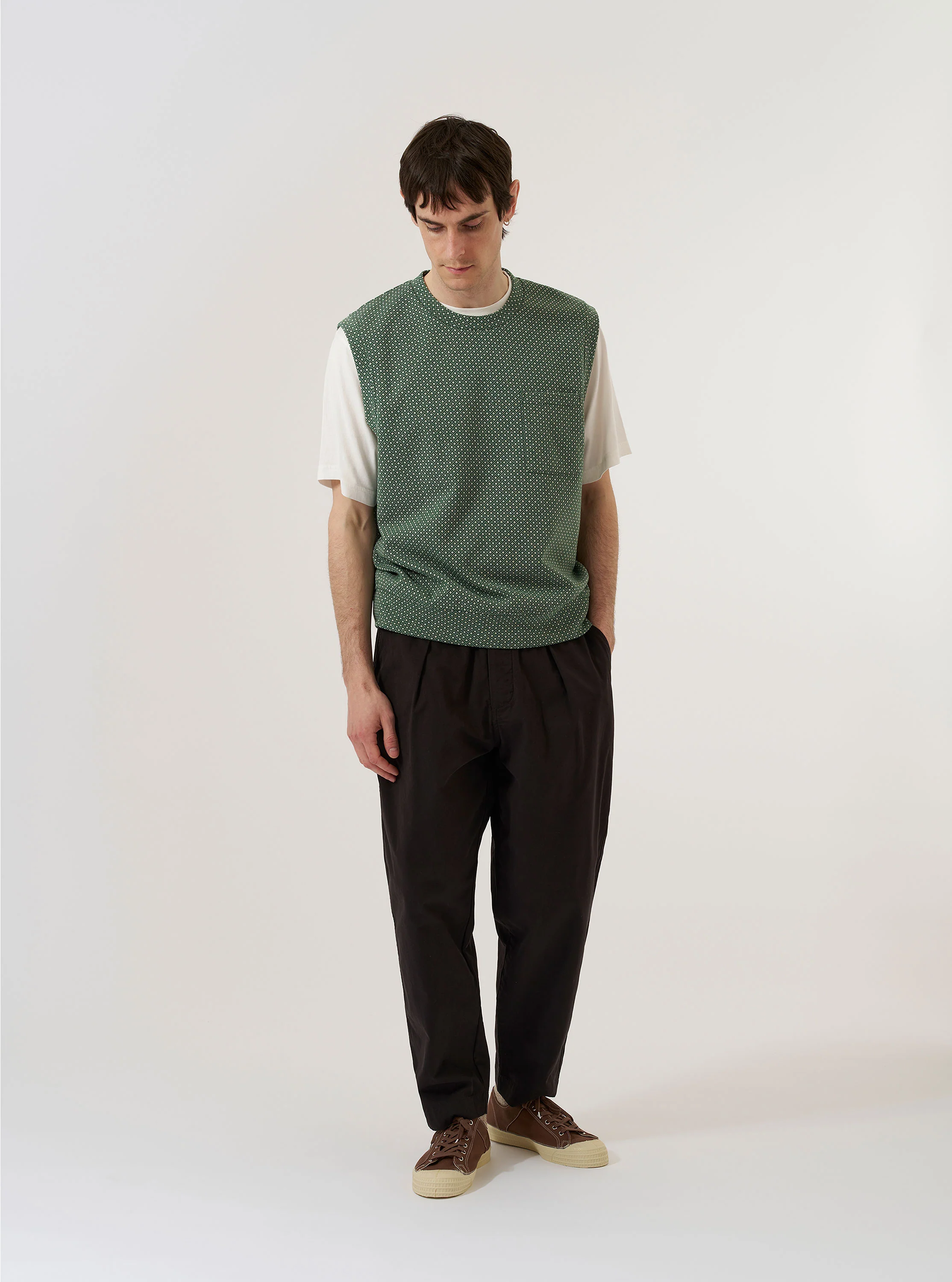 Green Argyll Jersey Sleeveless Crew - Image 7