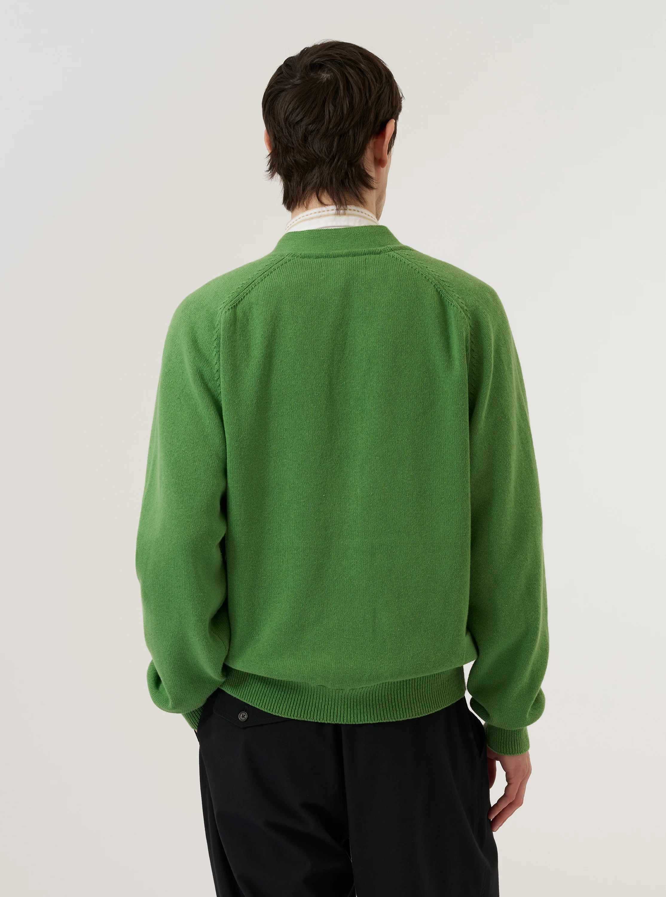 Green Eco Cotton Knit Pocket David Cardigan - Image 3