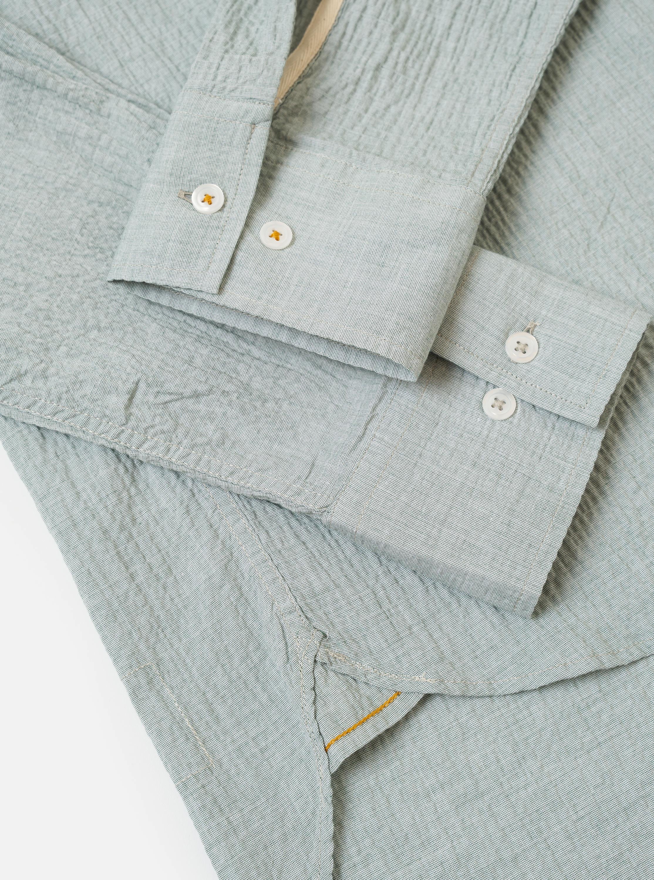 Green Seersucker Square Pocket Shirt - Image 6
