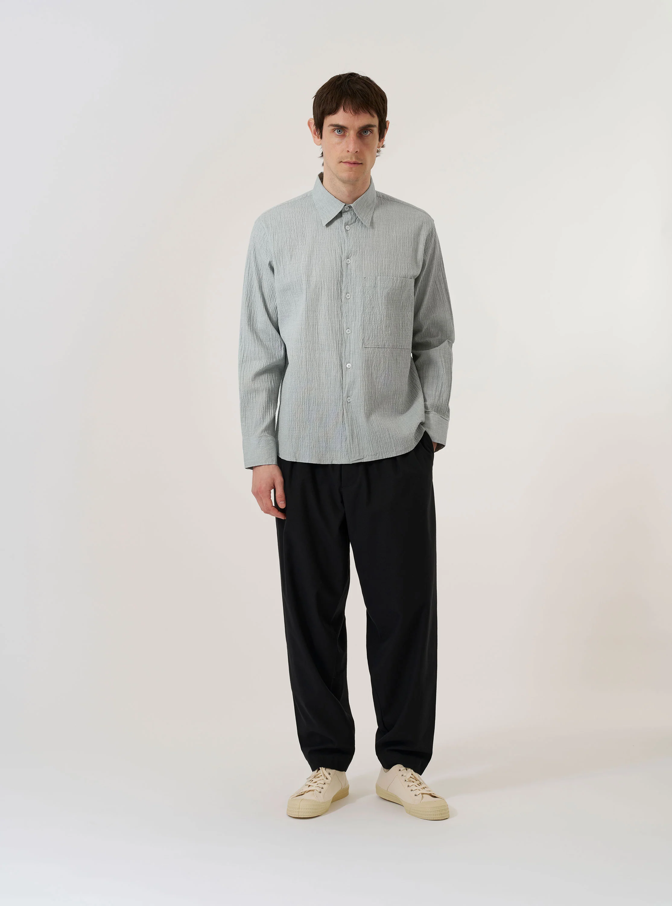 Green Seersucker Square Pocket Shirt - Image 7