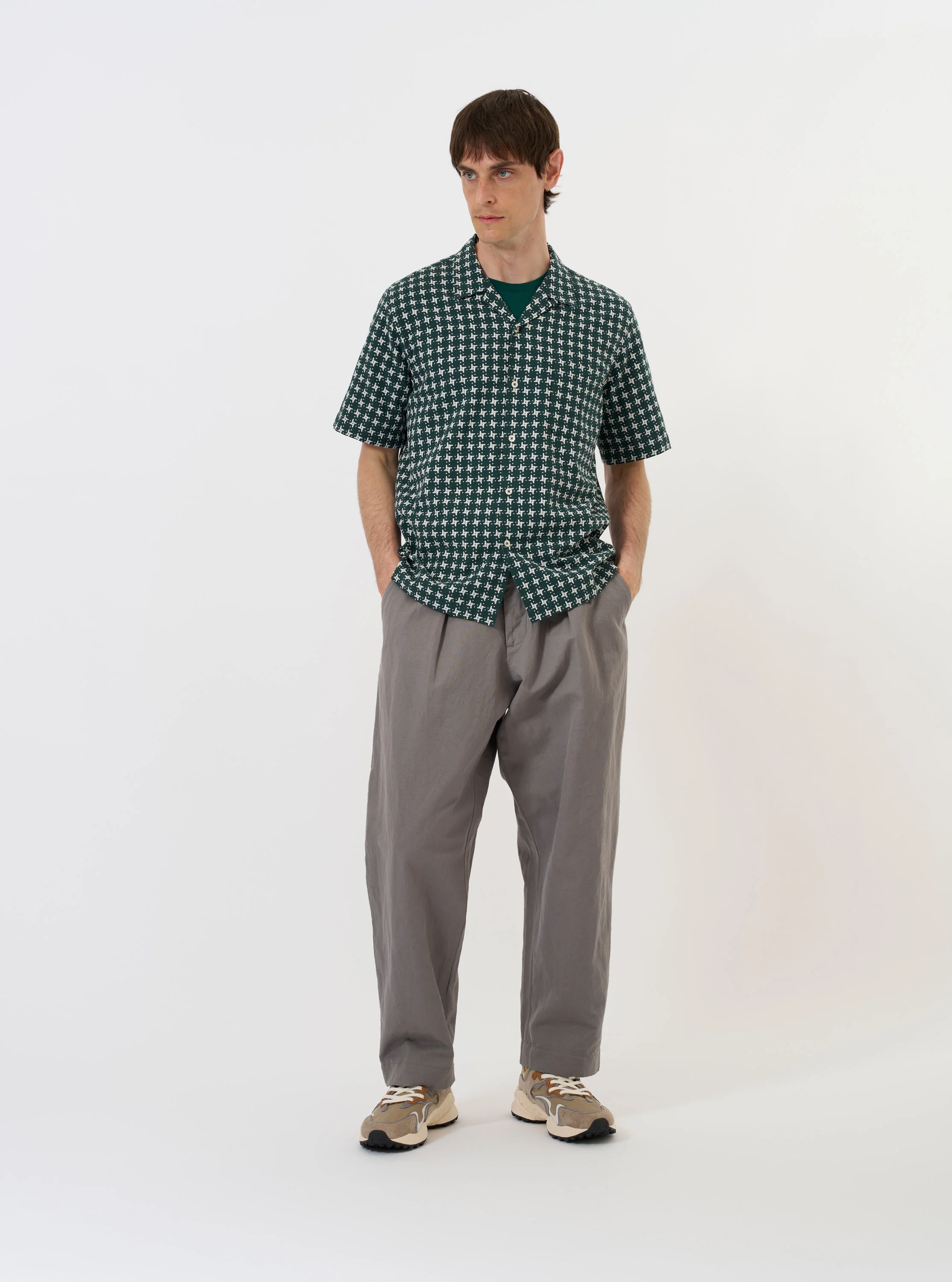 Green/White Rhodes 8 Cotton Road Shirt - Image 7