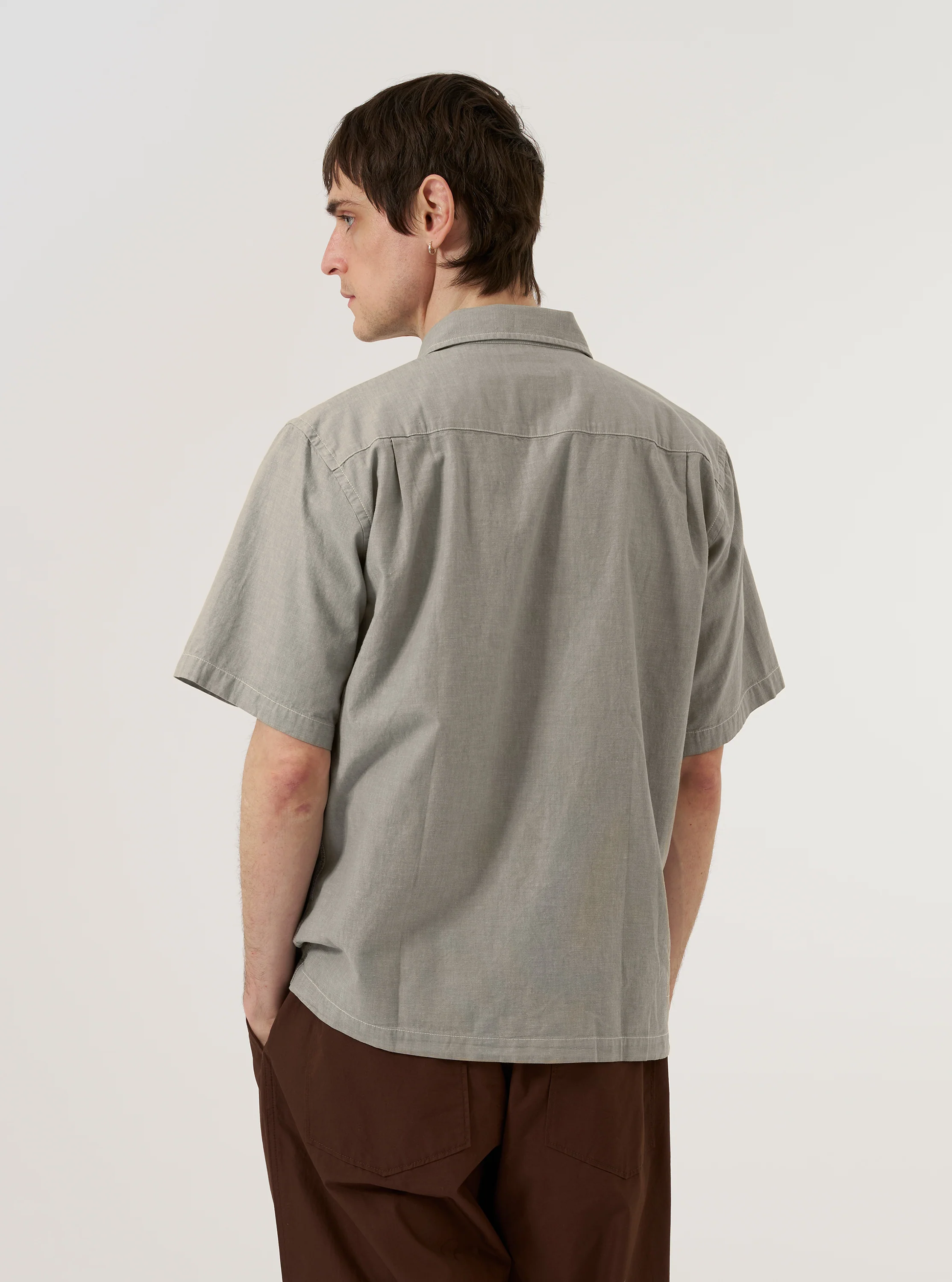 Grey Izumi Cotton S/S Fatigue Shirt - Image 3