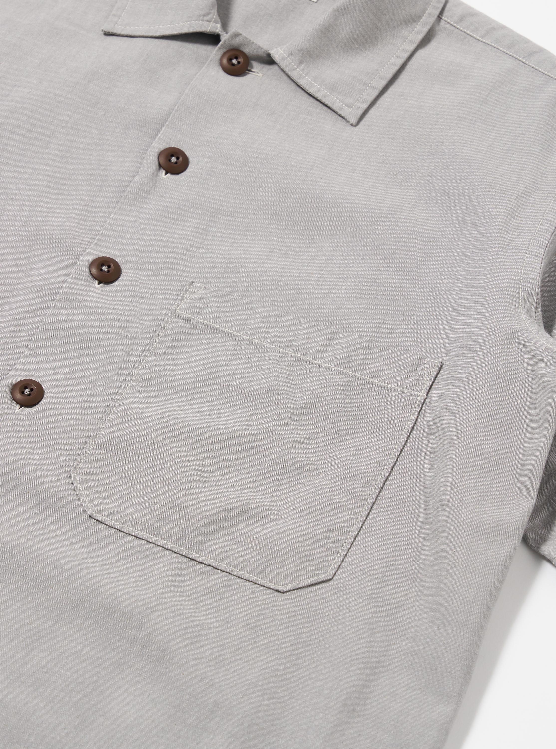 Grey Izumi Cotton S/S Fatigue Shirt - Image 6