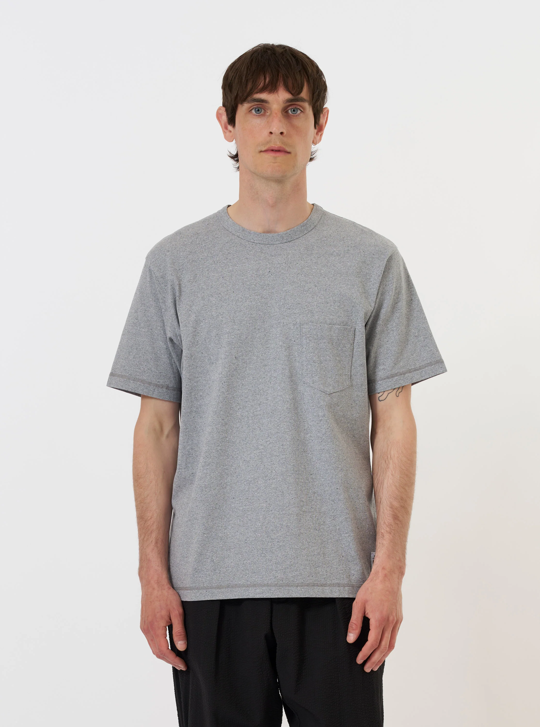 Grey Marl Recycled/Bio Jersey Core Pocket Tee - Image 2