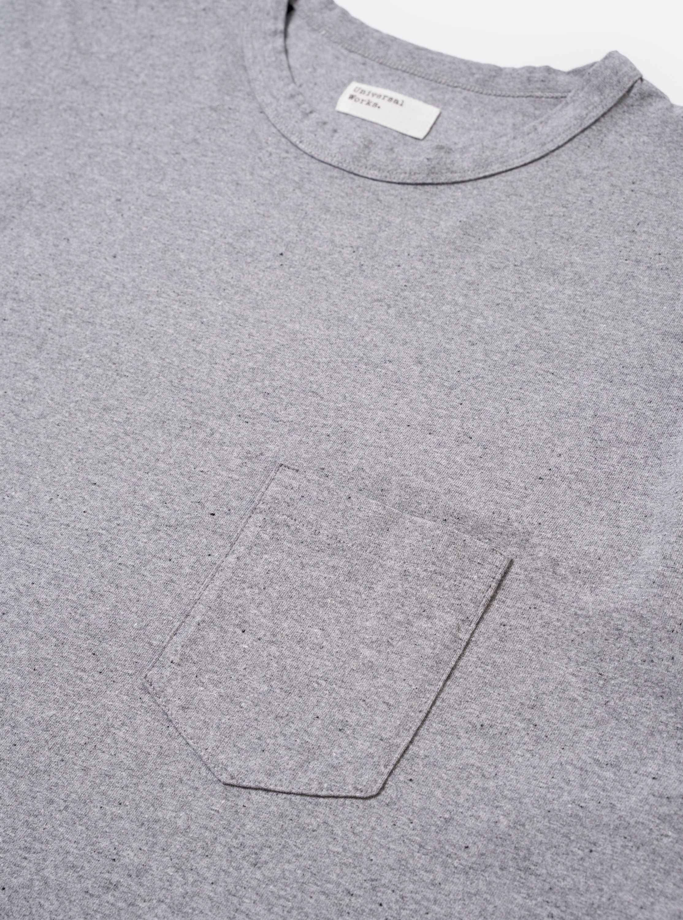 Grey Marl Recycled/Bio Jersey Core Pocket Tee - Image 6