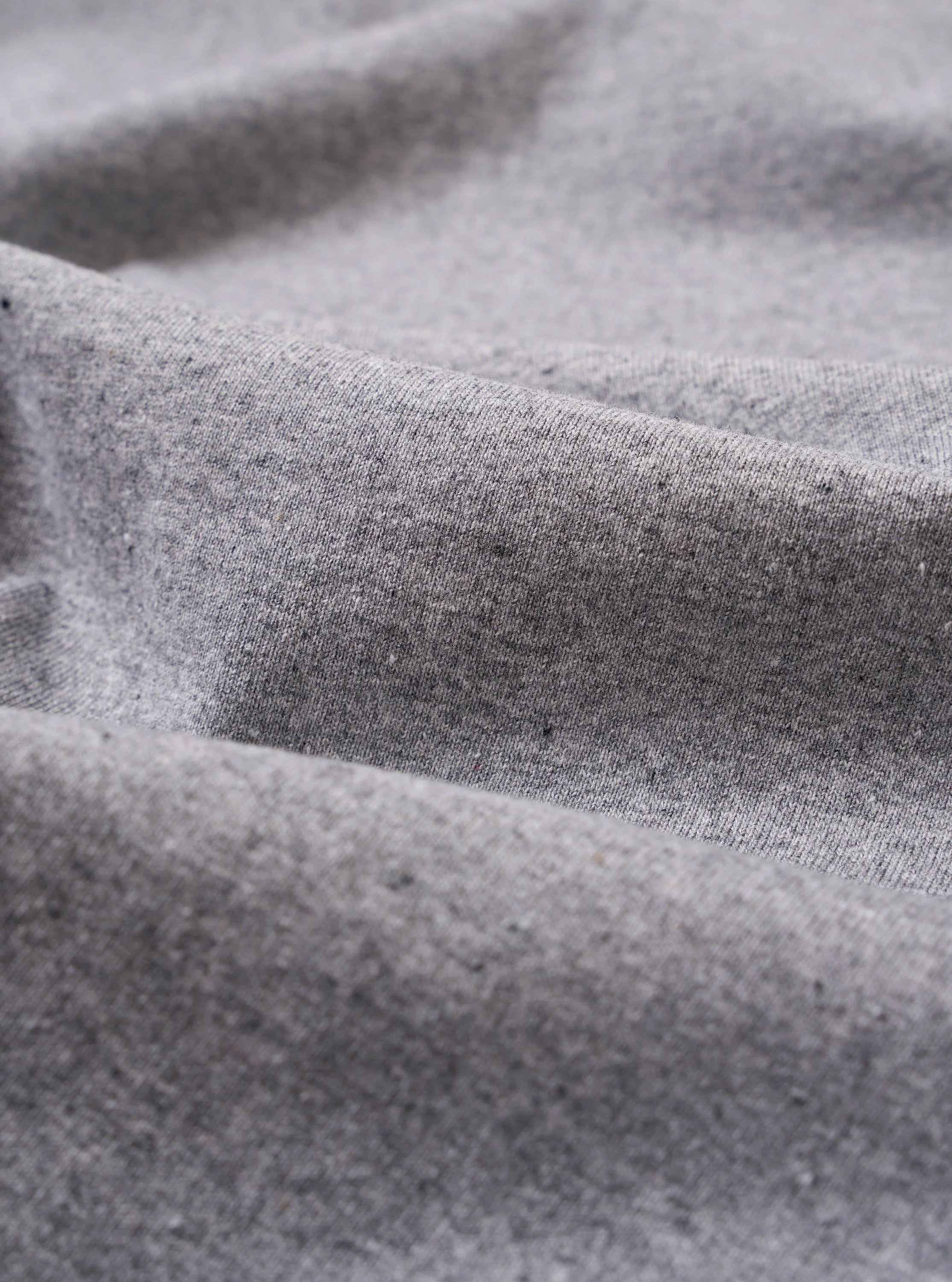 Grey Marl Recycled/Bio Jersey Henry L/S Tee - Image 4
