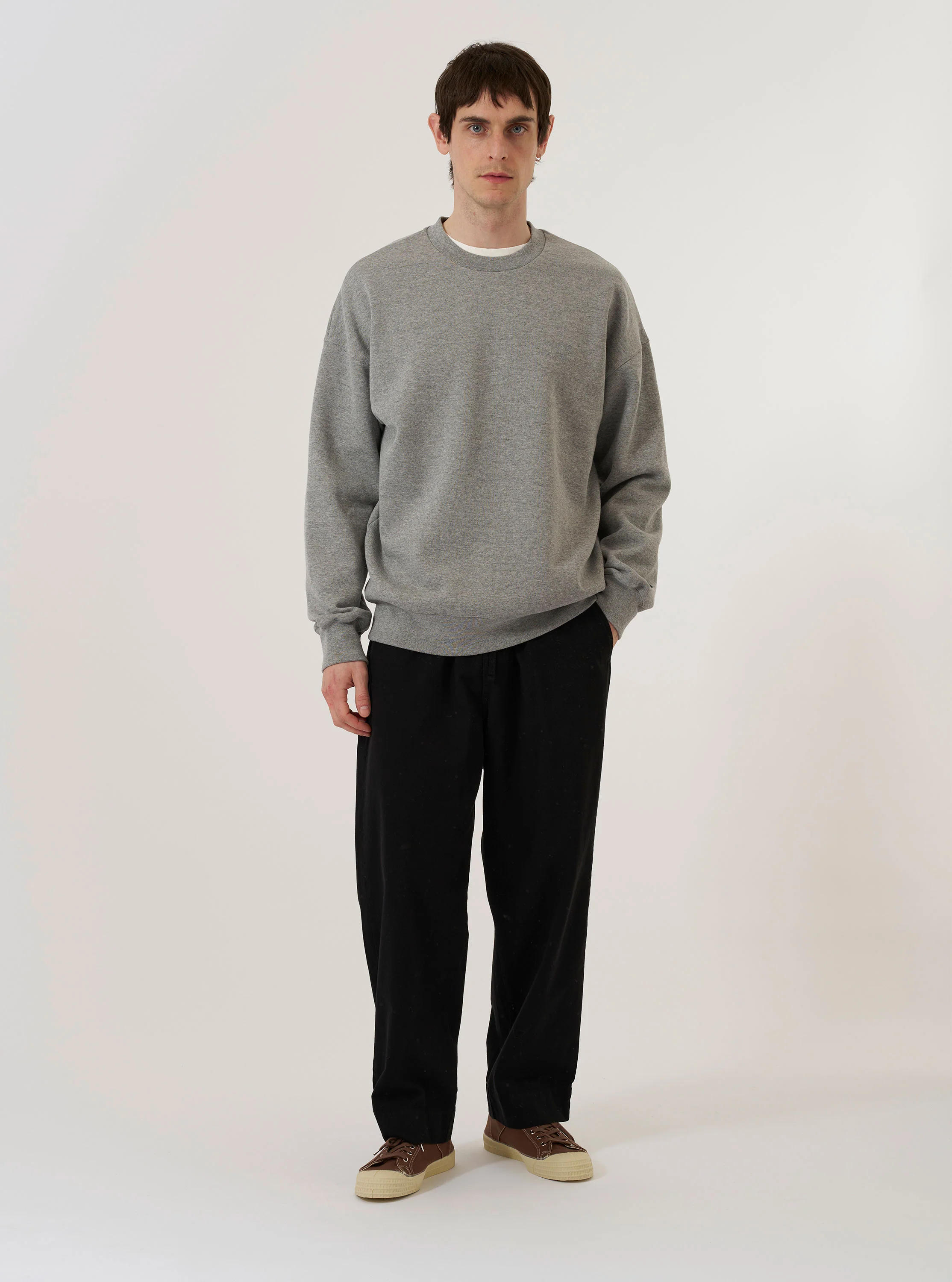 Grey Marl Recycled Cotton Blend Jersey Loose Sweatshirt - Image 7
