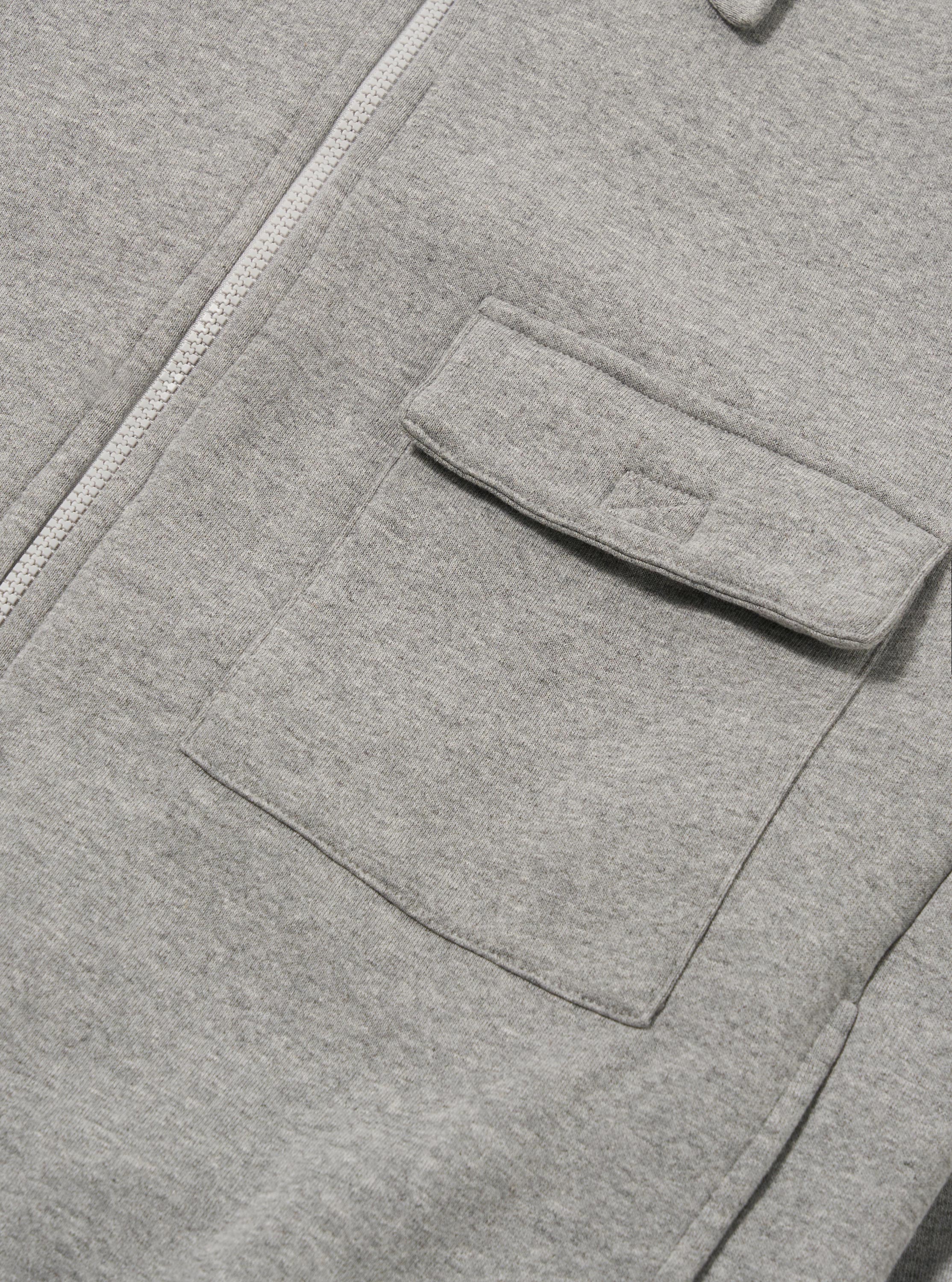 Grey Marl Recycled Cotton Blend Jersey Tyler Jacket - Image 6