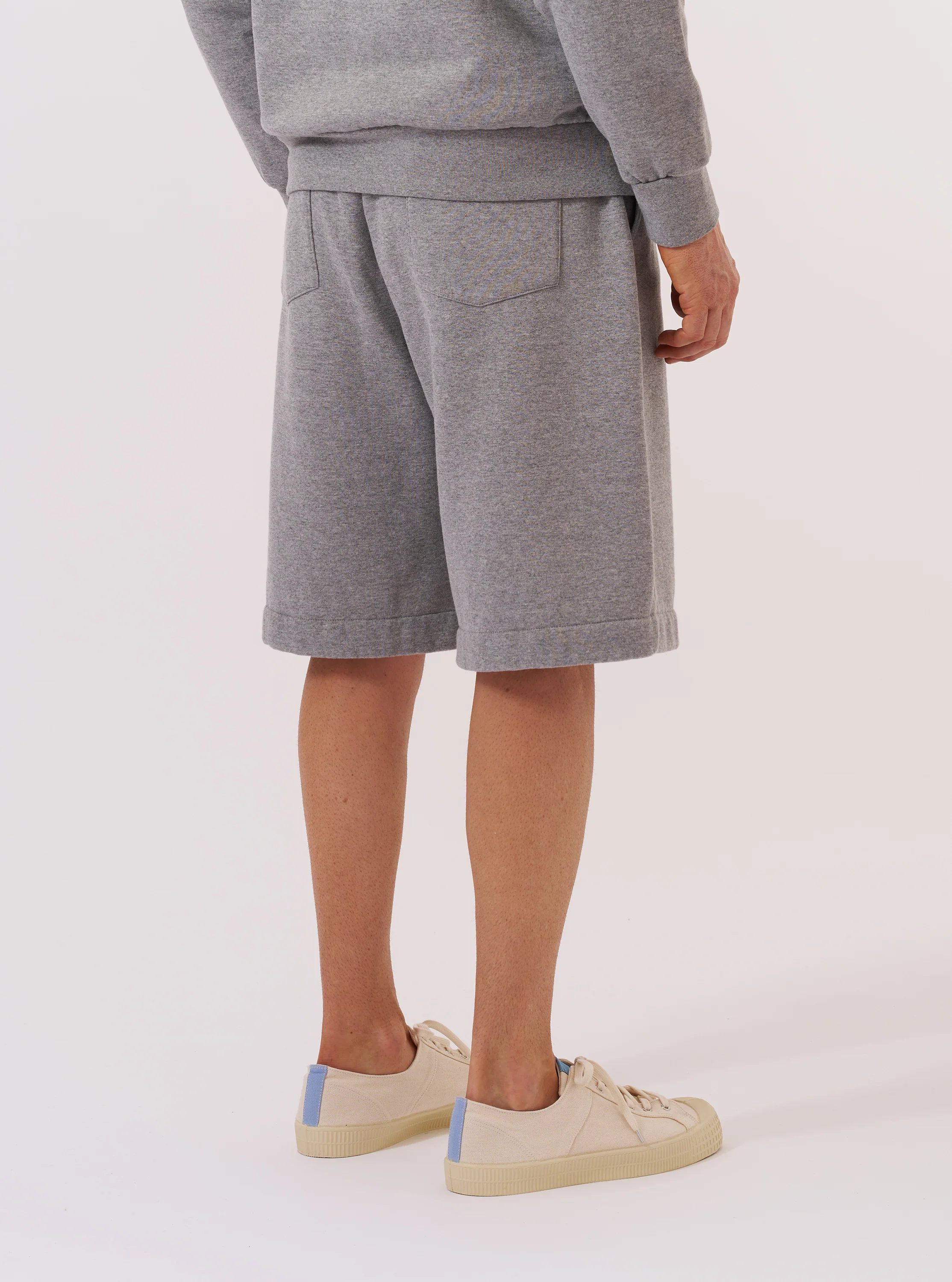 Grey Marl Recycled Cotton Blend Jersey Vacation Short - Image 3
